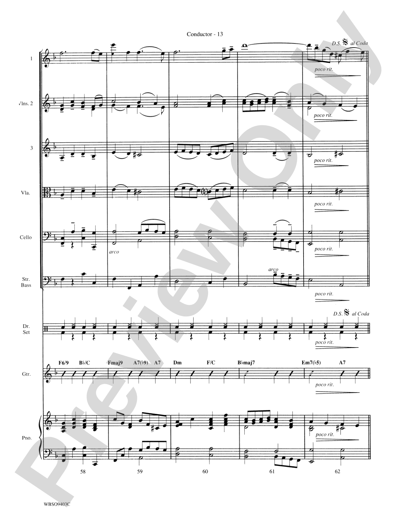 My Funny Valentine: String Orchestra Conductor Score & Parts