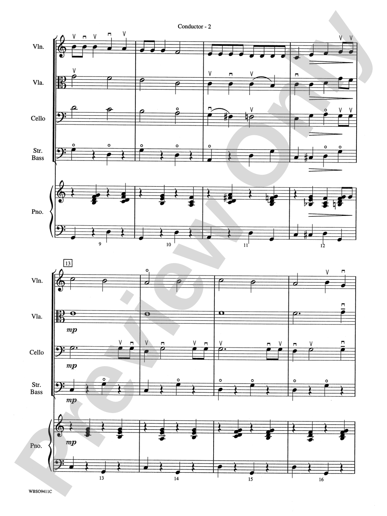 Winter Wonderland: String Orchestra Conductor Score & Parts