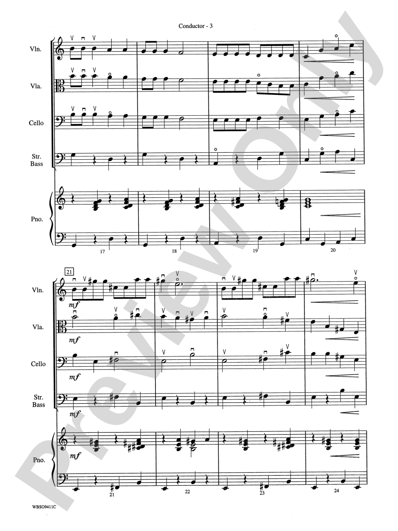 Winter Wonderland: String Orchestra Conductor Score & Parts