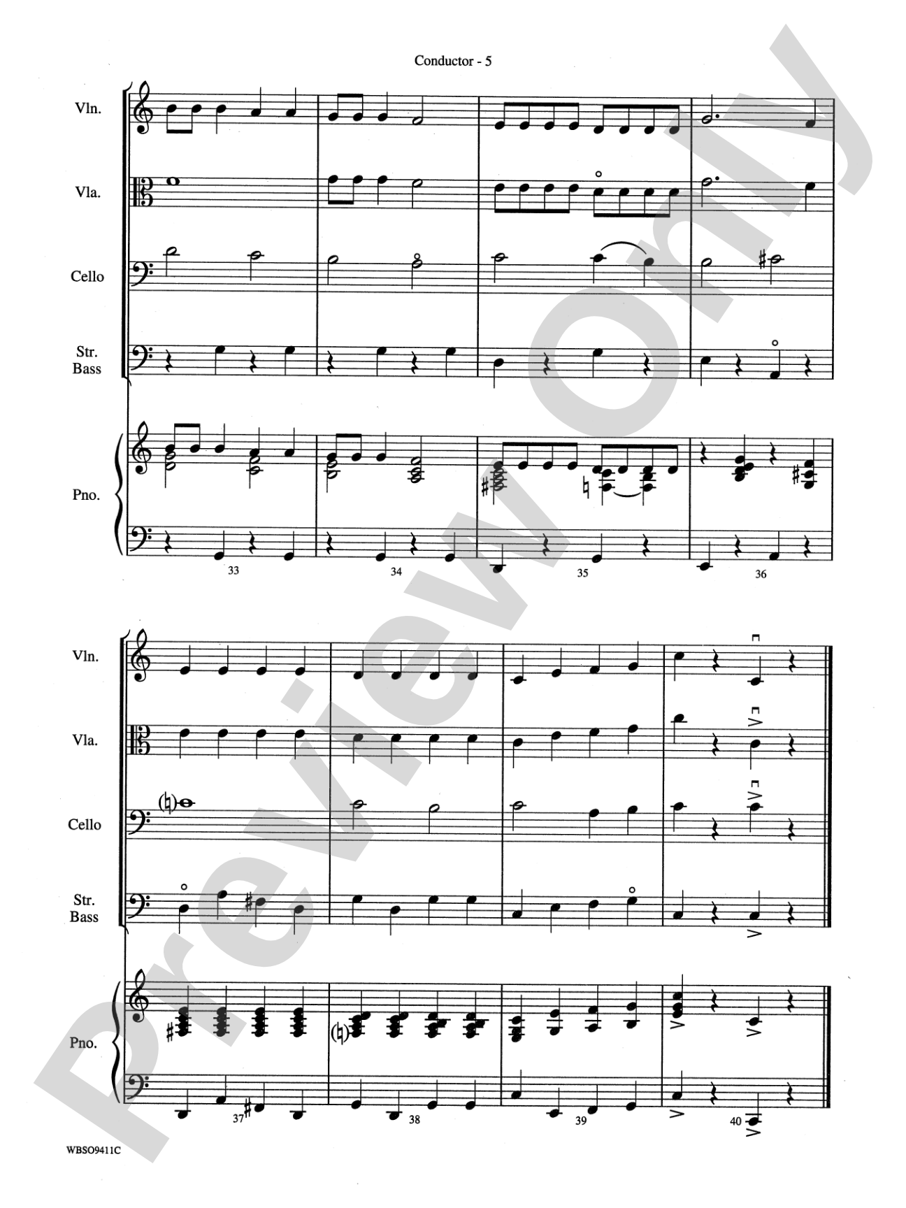 Winter Wonderland: String Orchestra Conductor Score & Parts