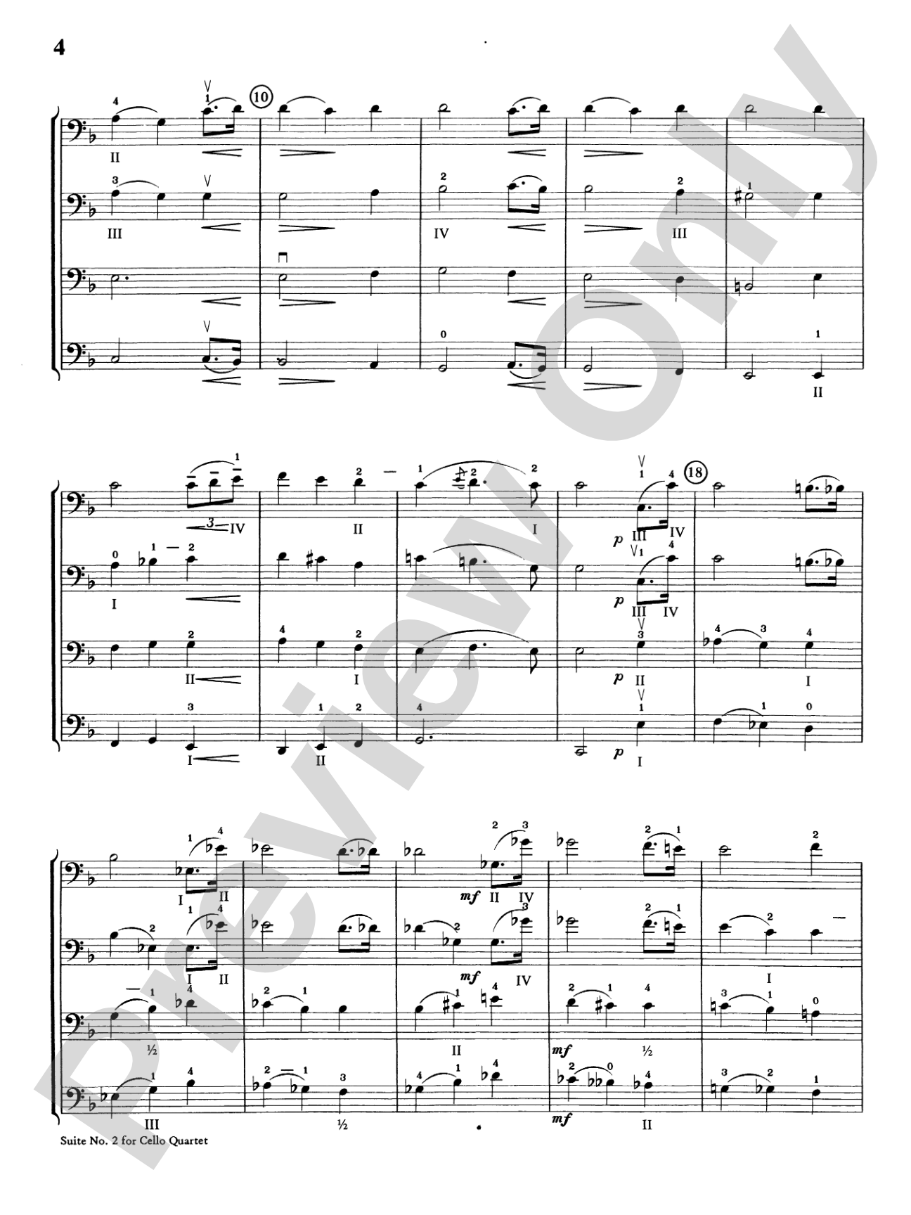 Highland/Etling Cello Quartet Series: Suite No. 2: Cello