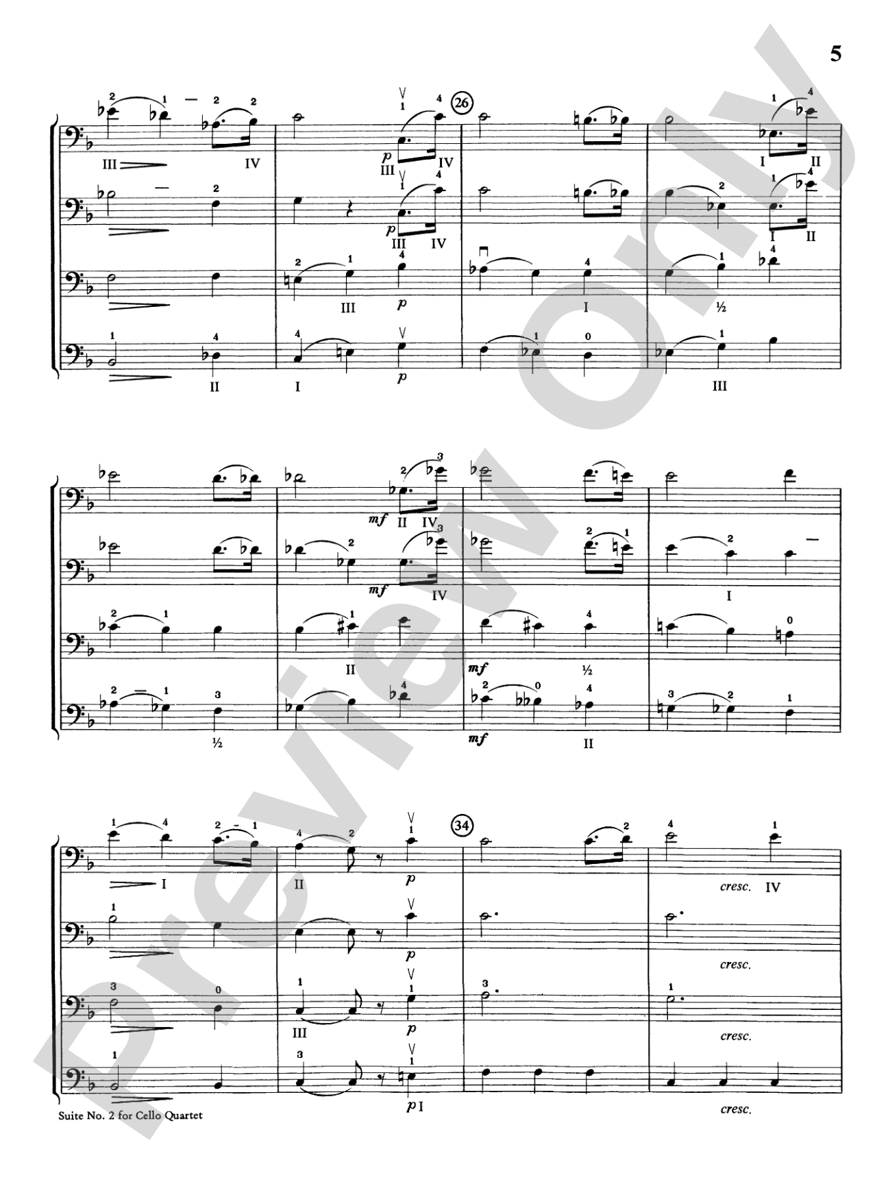 Highland/Etling Cello Quartet Series: Suite No. 2: Cello
