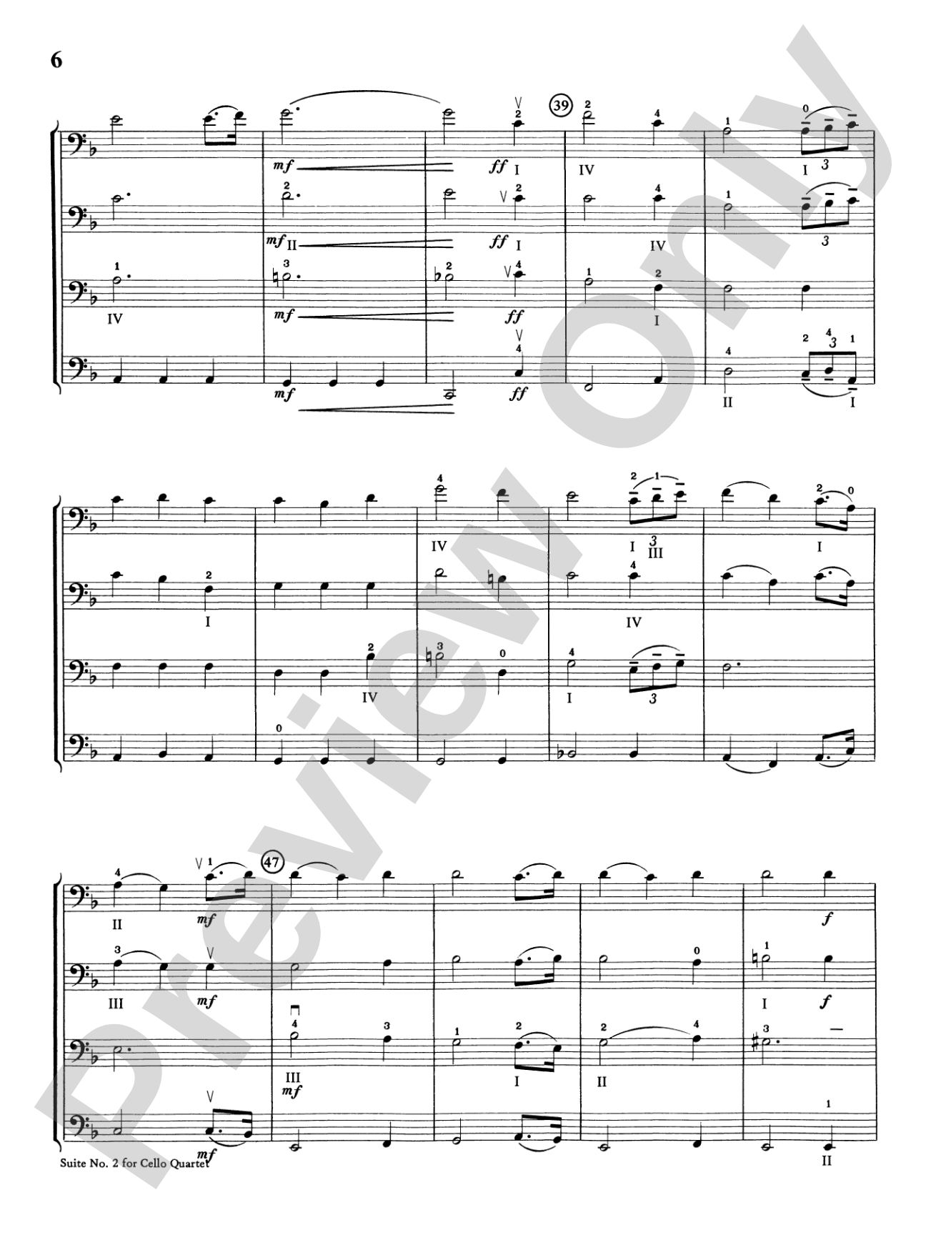Highland/Etling Cello Quartet Series: Suite No. 2: Cello