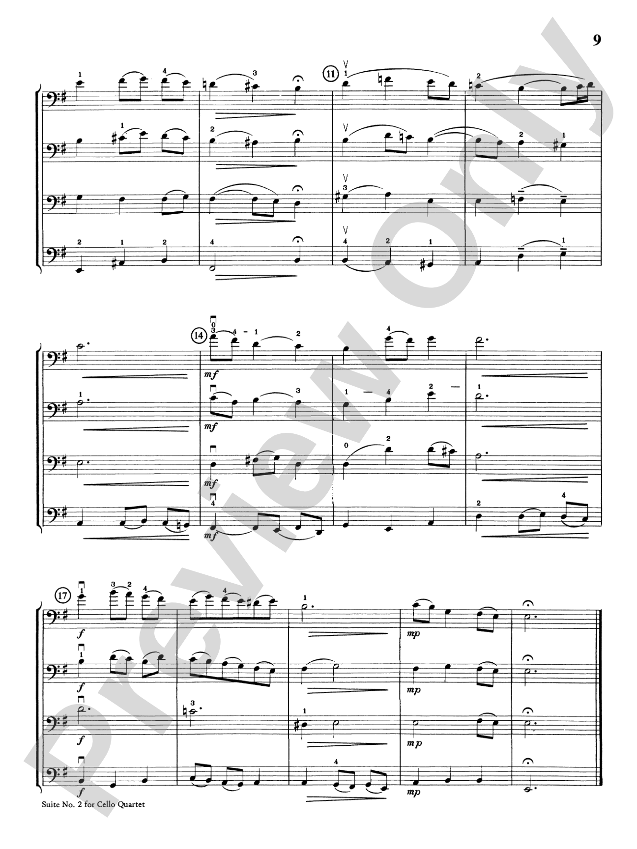 Highland/Etling Cello Quartet Series: Suite No. 2: Cello