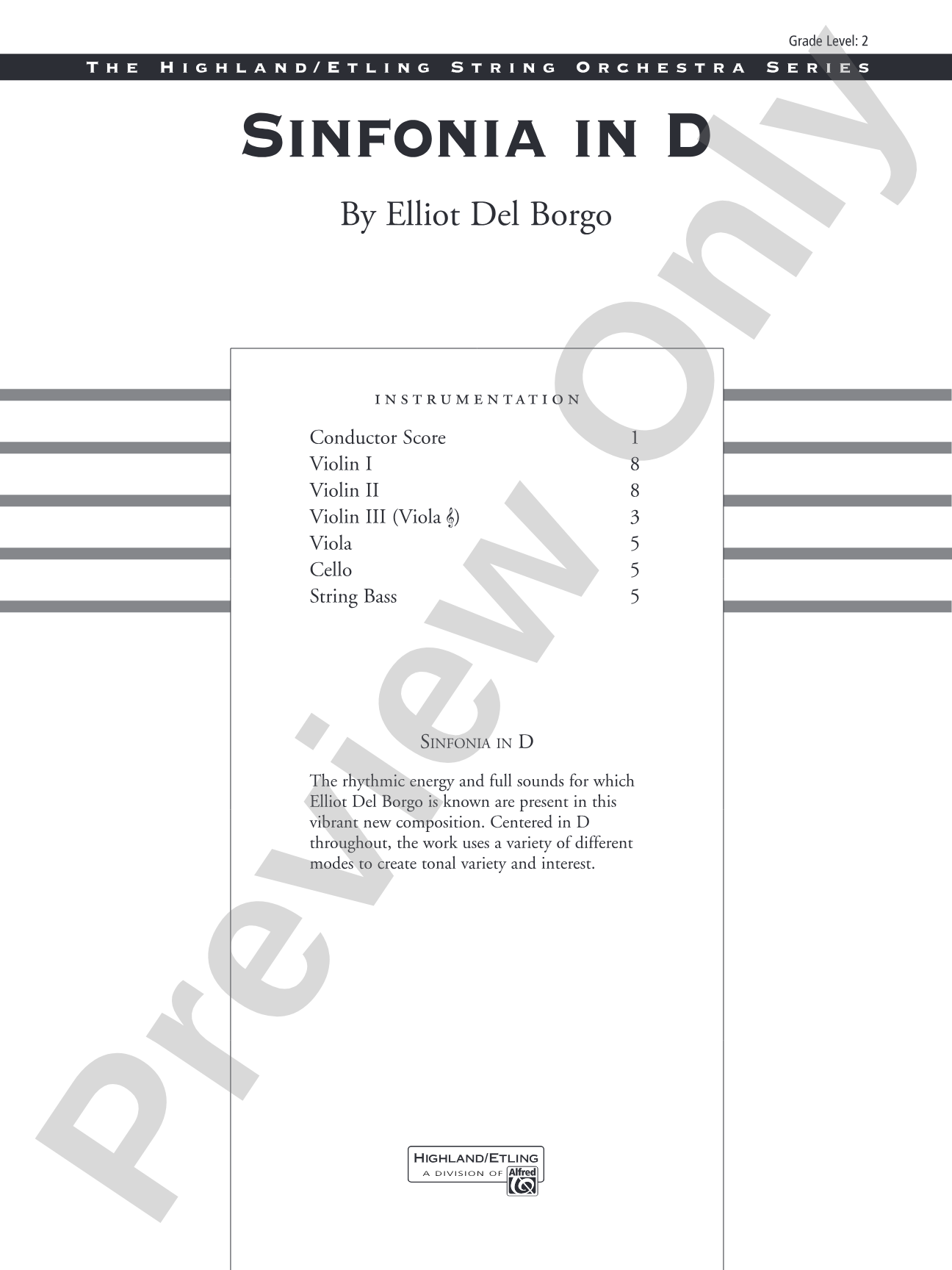 Sinfonia in D: String Orchestra Conductor Score & Parts