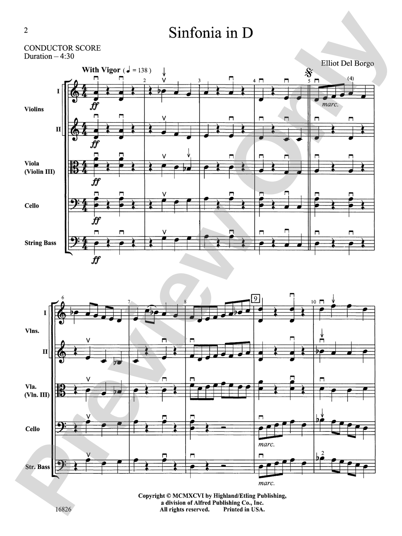 Sinfonia in D: String Orchestra Conductor Score & Parts