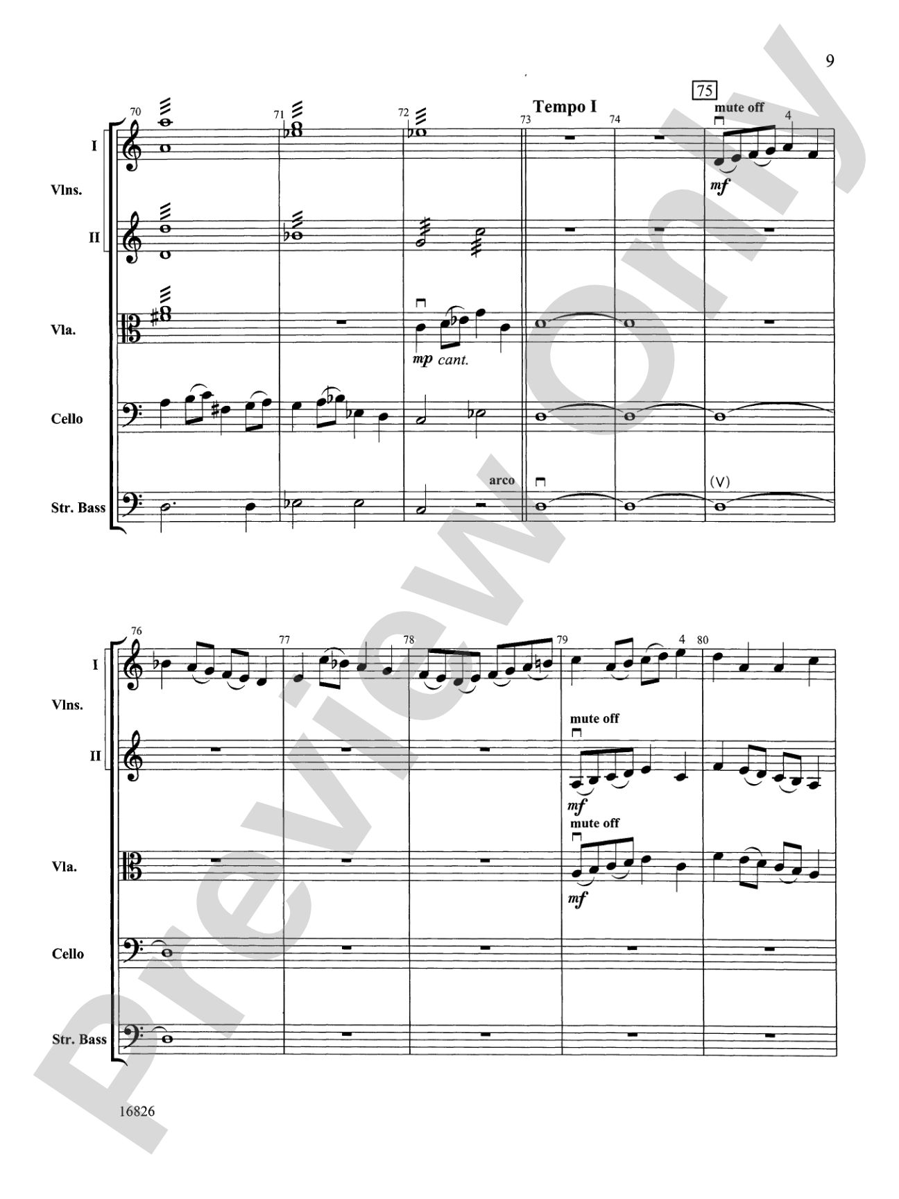 Sinfonia in D: String Orchestra Conductor Score & Parts
