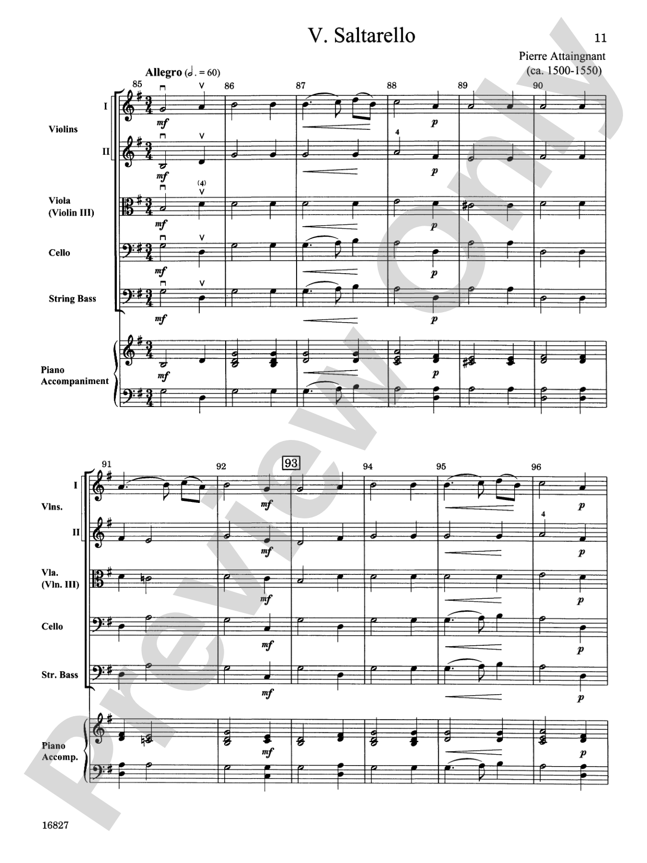 Renaissance Suite: String Orchestra Conductor Score & Parts