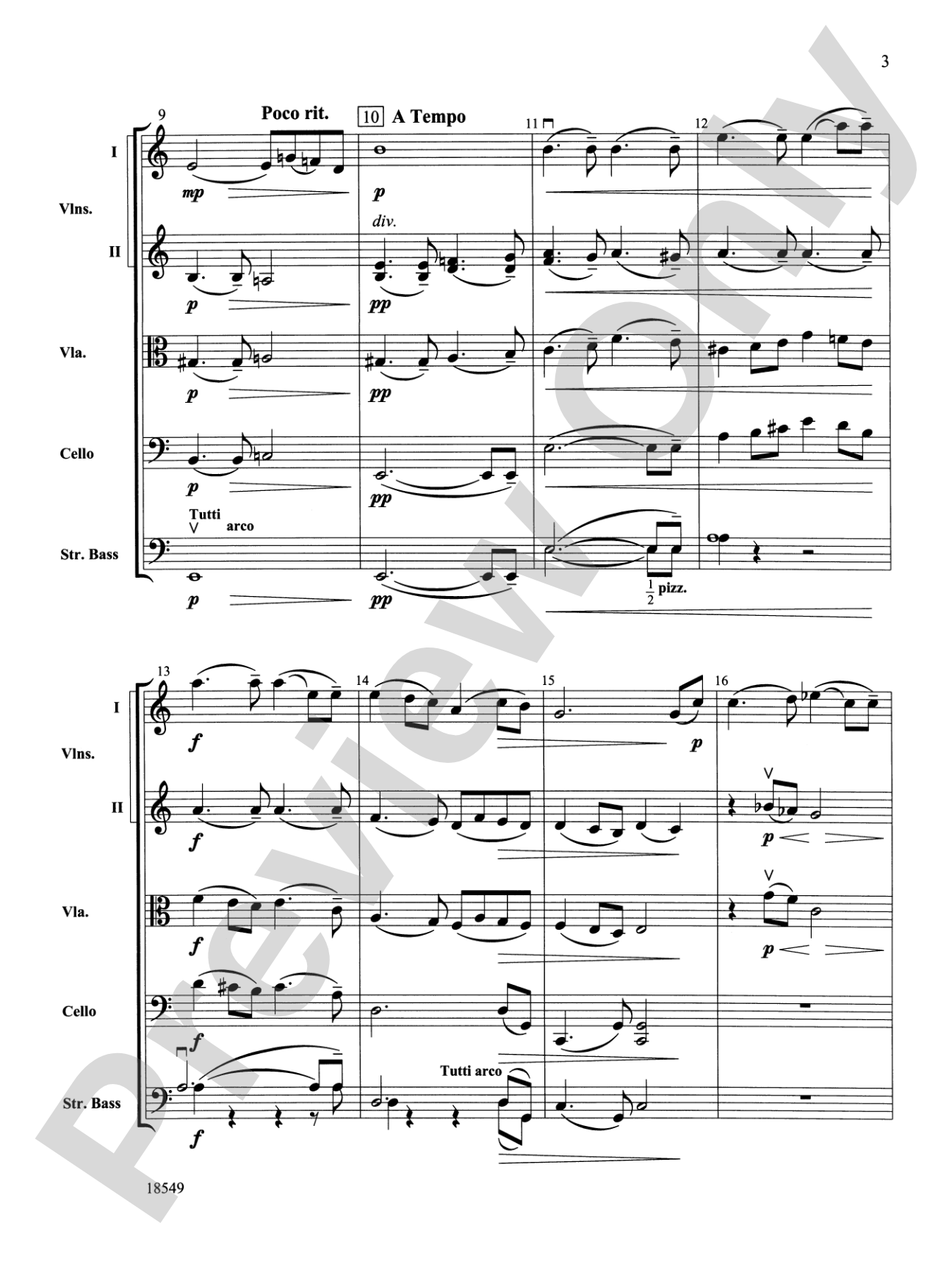 Serenade for Strings: String Orchestra Conductor Score & Parts