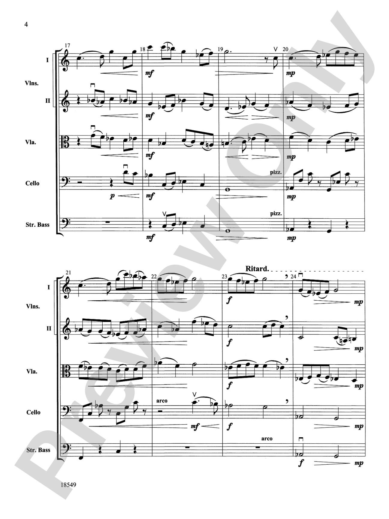 Serenade for Strings: String Orchestra Conductor Score & Parts