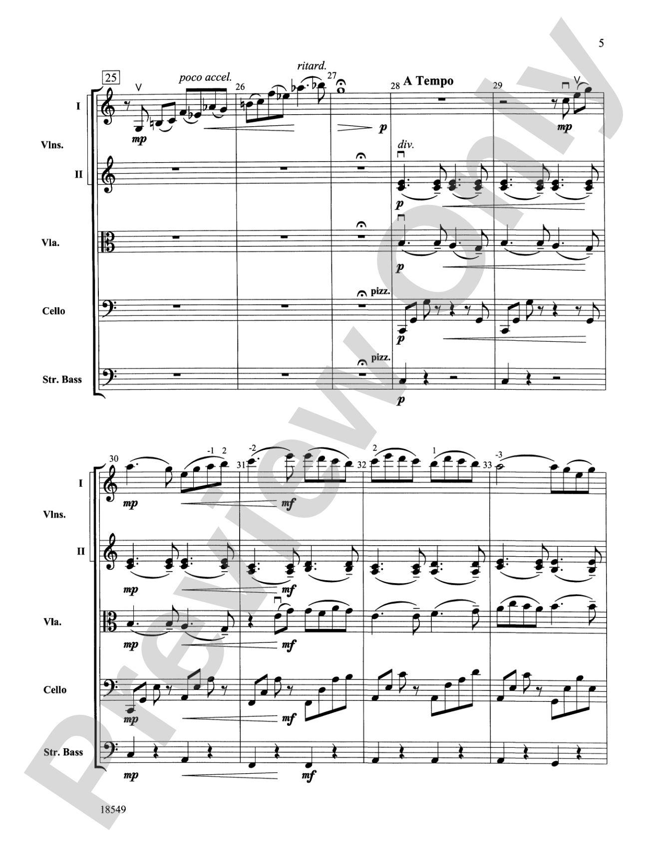 Serenade for Strings: String Orchestra Conductor Score & Parts