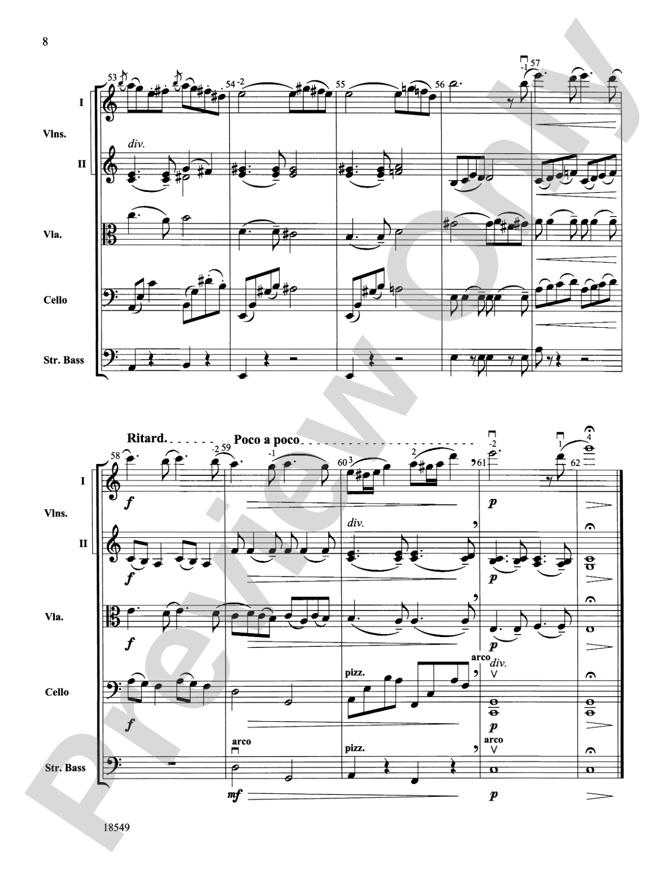 Serenade for Strings: String Orchestra Conductor Score & Parts