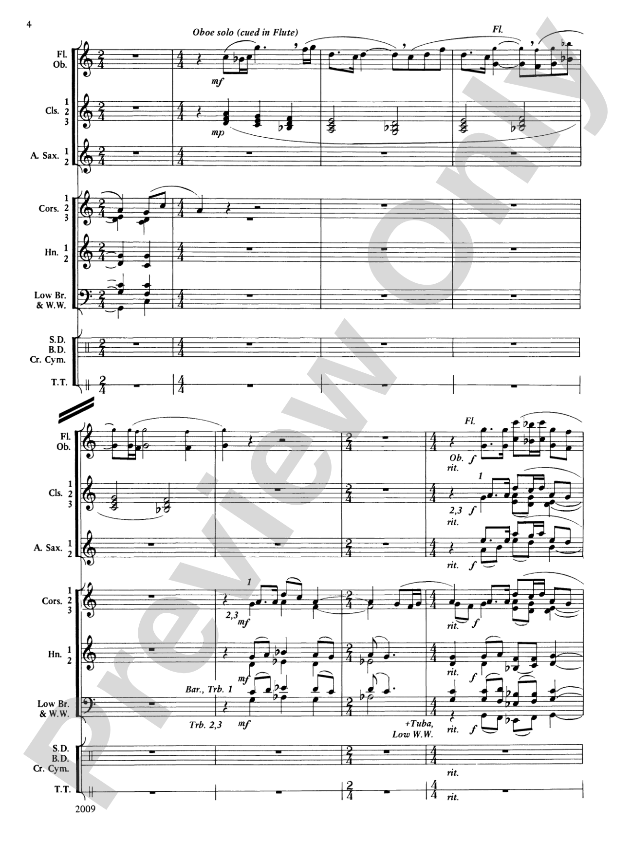Cobb County Festival: Concert Band Conductor Score & Parts