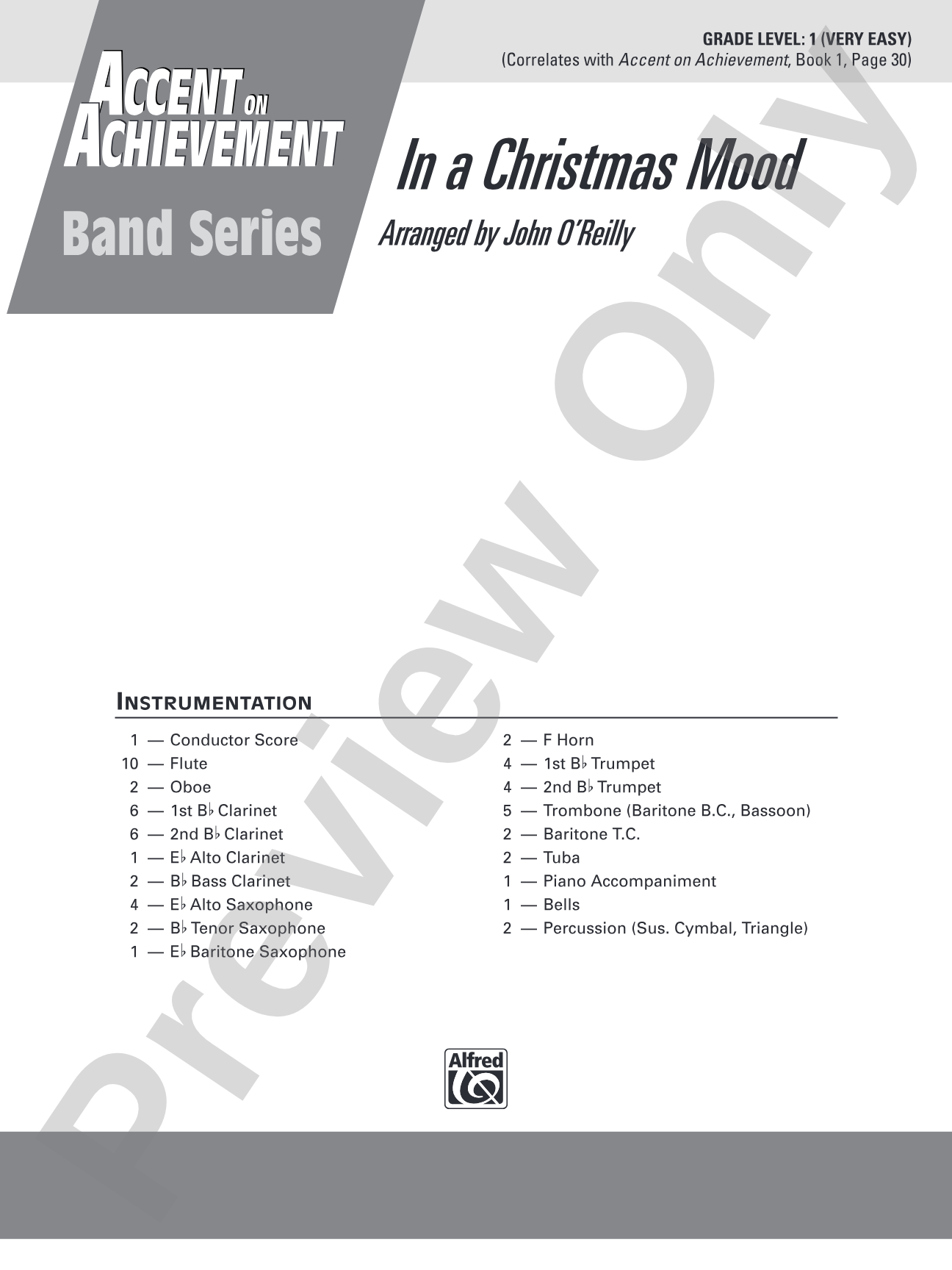 In a Christmas Mood: Concert Band Conductor Score & Parts