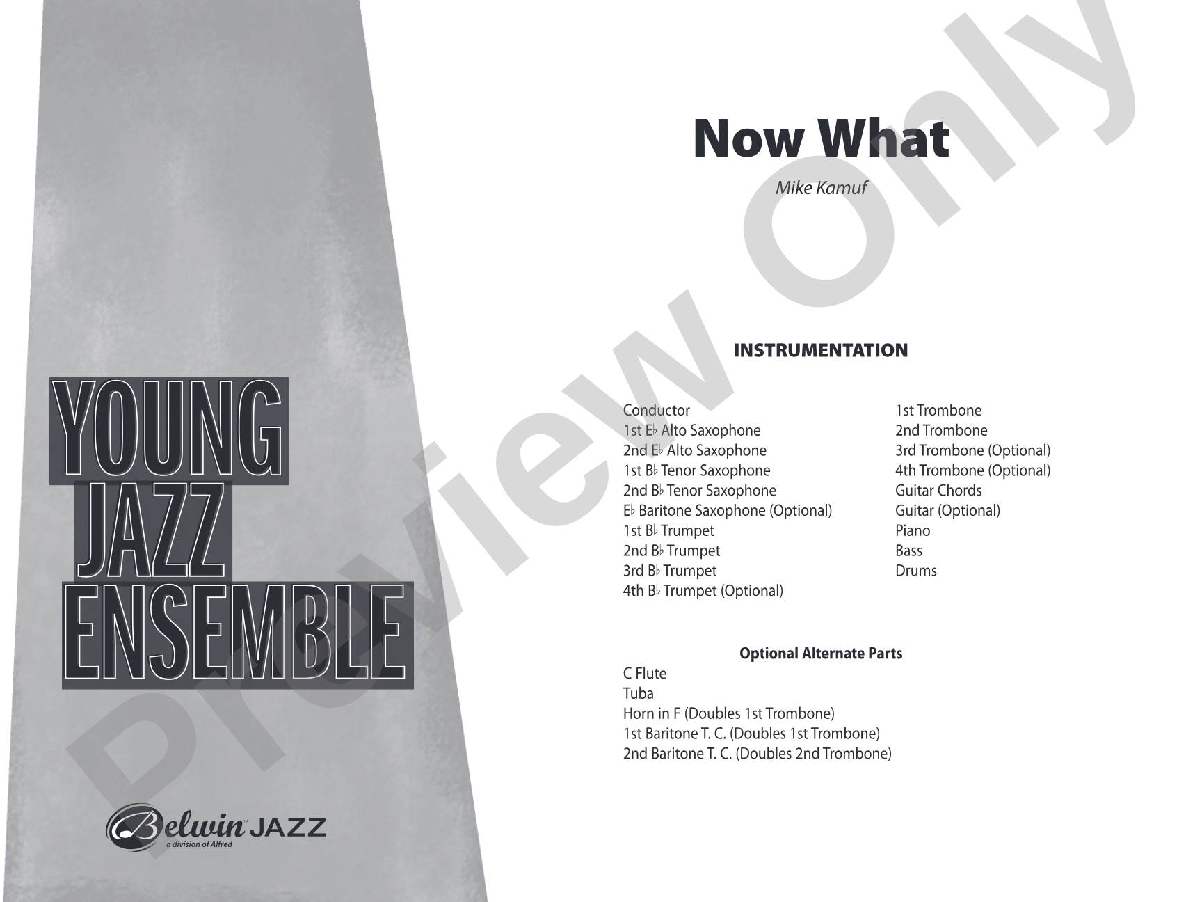 Now What: Jazz Ensemble Conductor Score & Parts