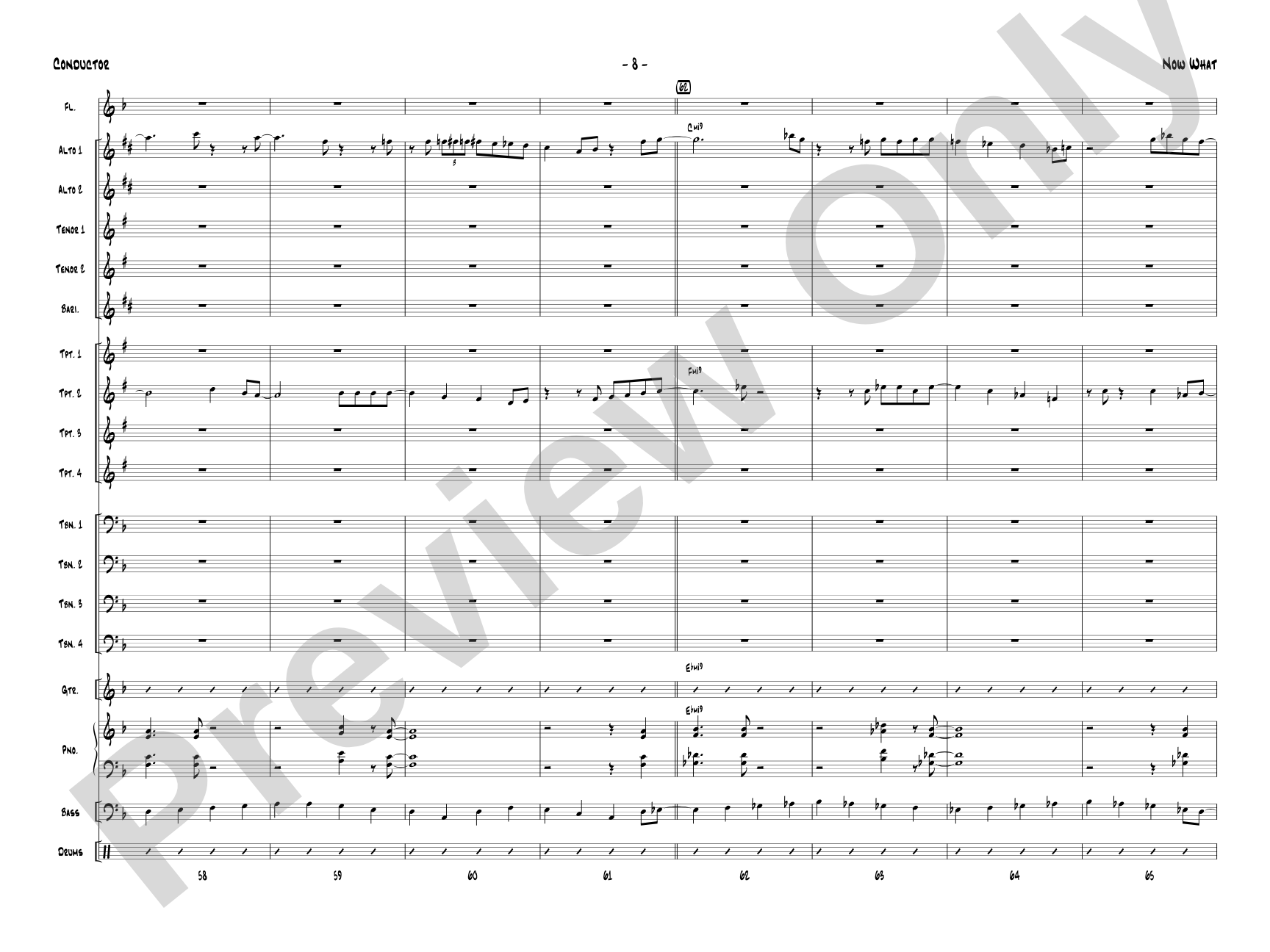 Now What: Jazz Ensemble Conductor Score & Parts