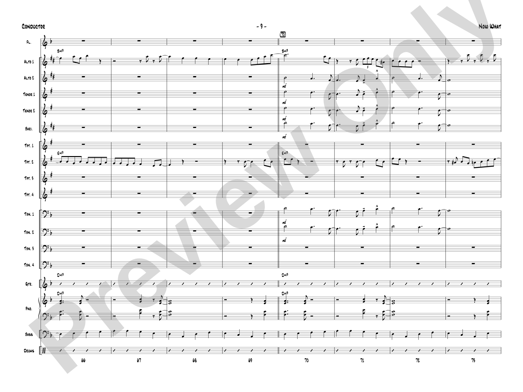 Now What: Jazz Ensemble Conductor Score & Parts