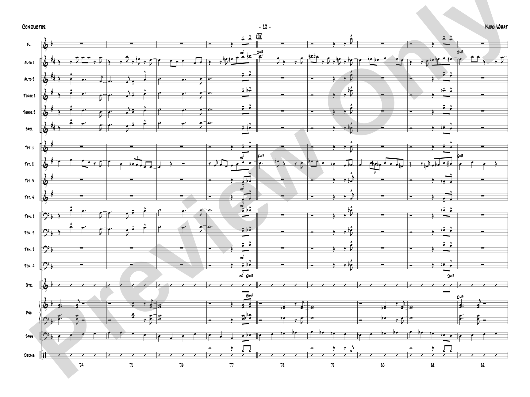 Now What: Jazz Ensemble Conductor Score & Parts