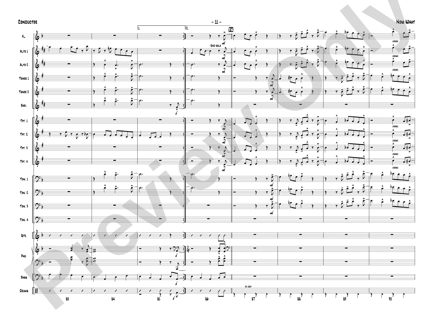 Now What: Jazz Ensemble Conductor Score & Parts