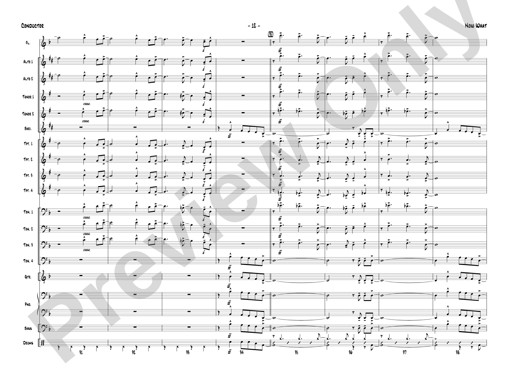Now What: Jazz Ensemble Conductor Score & Parts