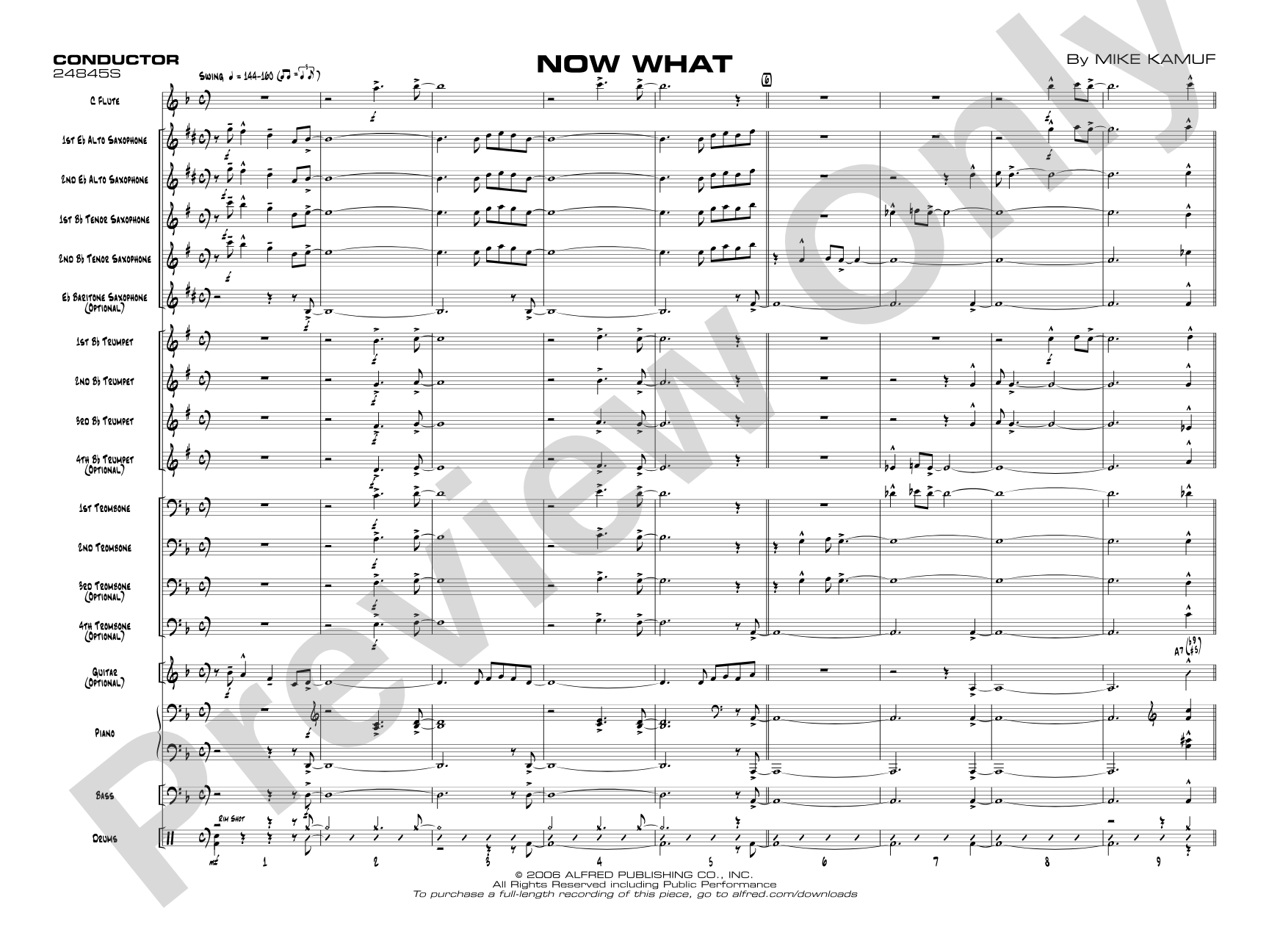 Now What: Jazz Ensemble Conductor Score & Parts