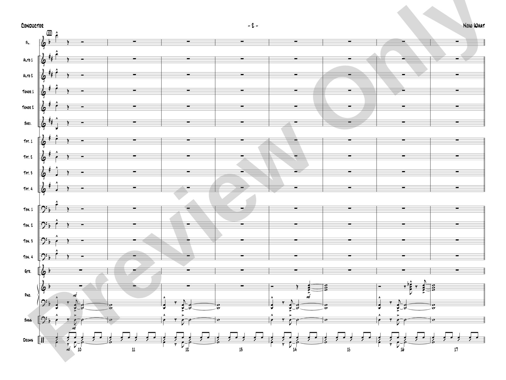 Now What: Jazz Ensemble Conductor Score & Parts