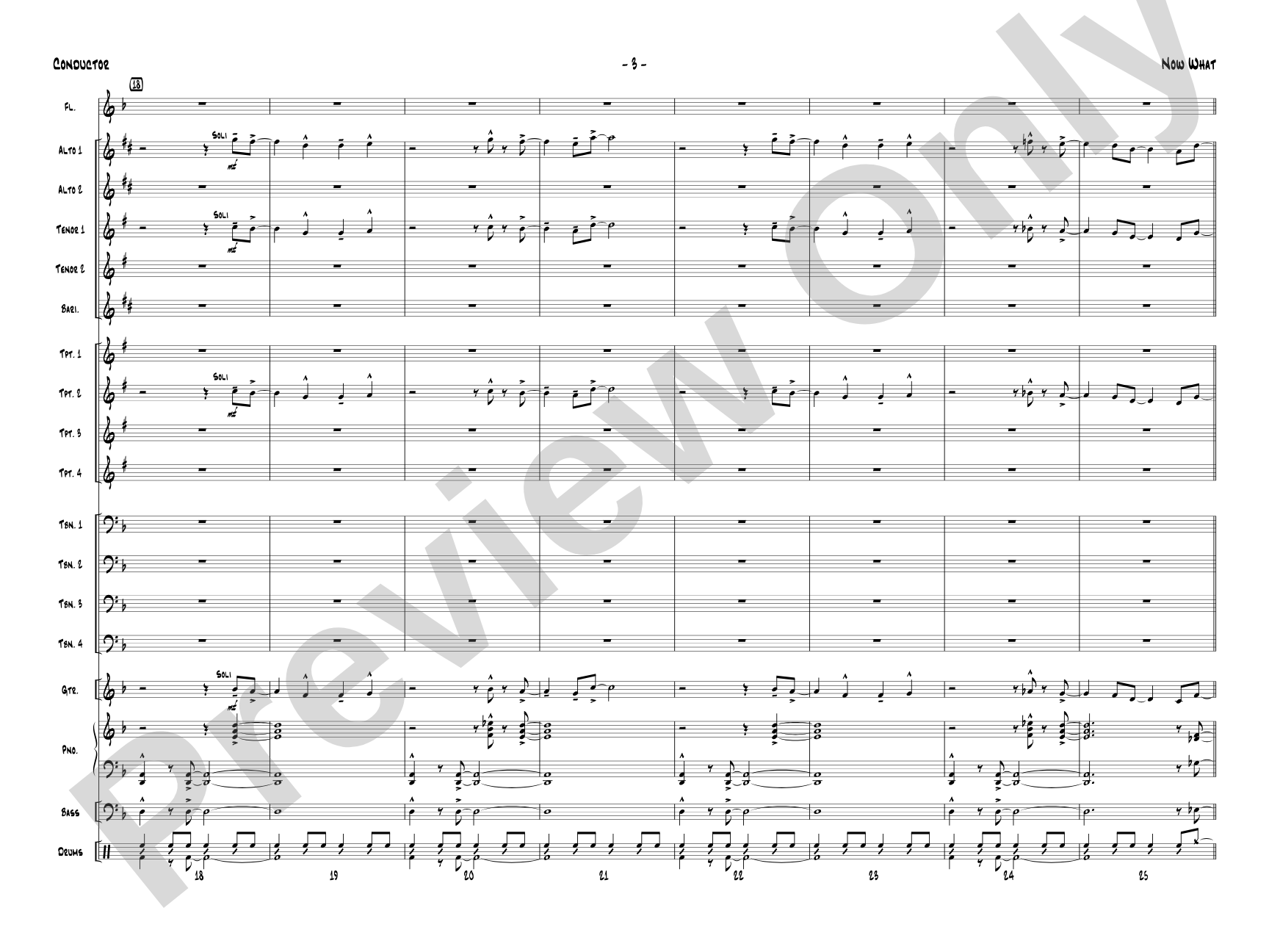 Now What: Jazz Ensemble Conductor Score & Parts