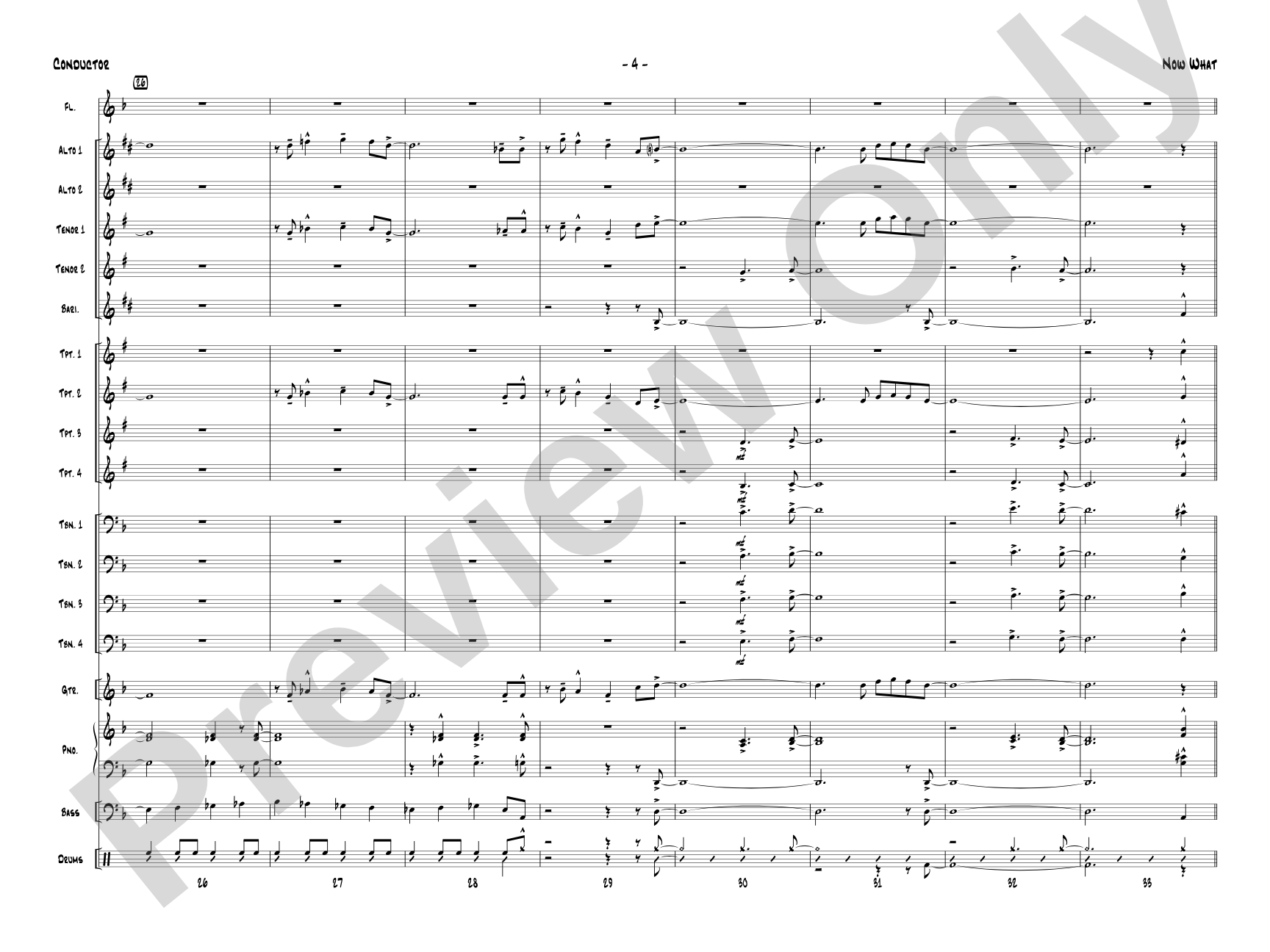 Now What: Jazz Ensemble Conductor Score & Parts