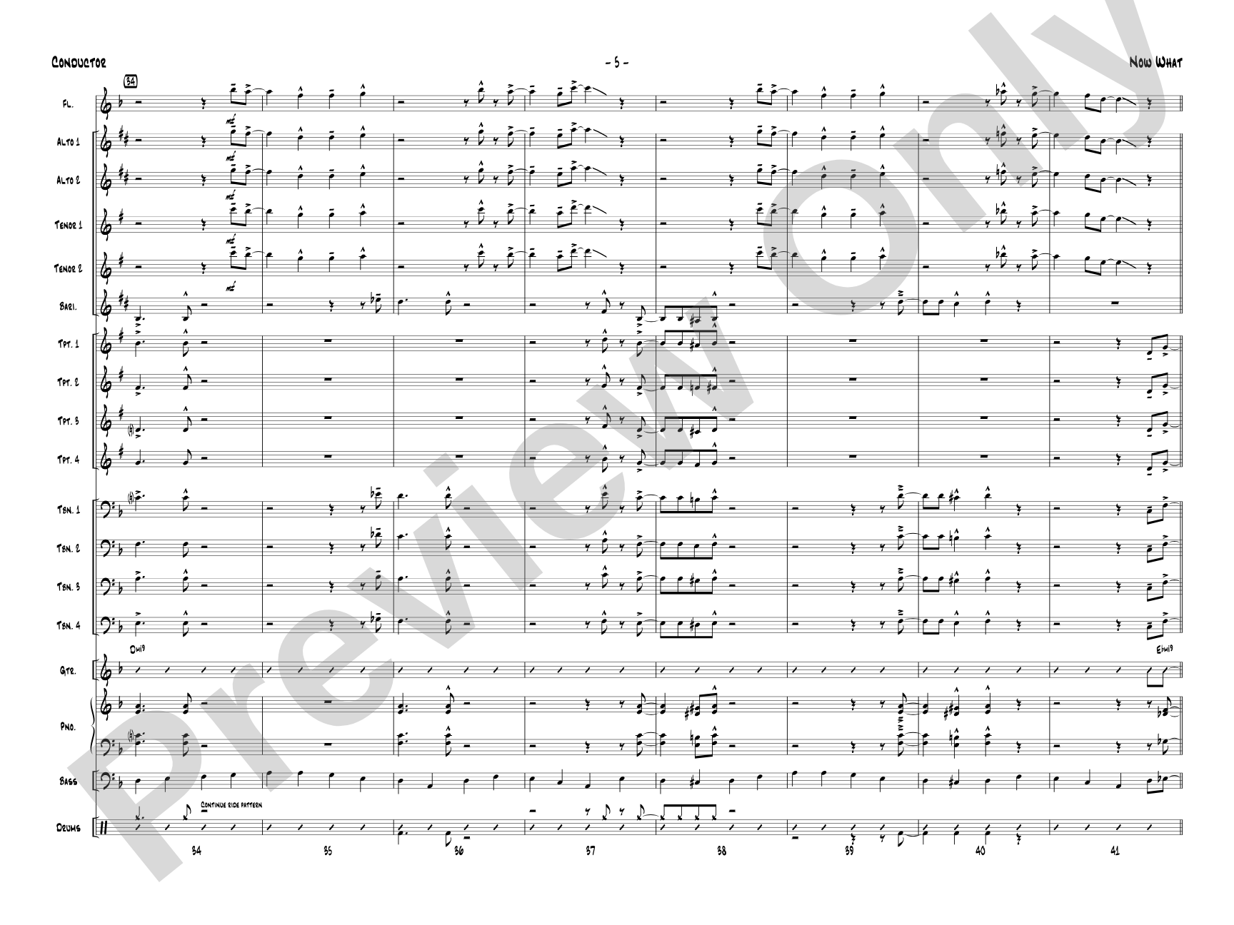 Now What: Jazz Ensemble Conductor Score & Parts