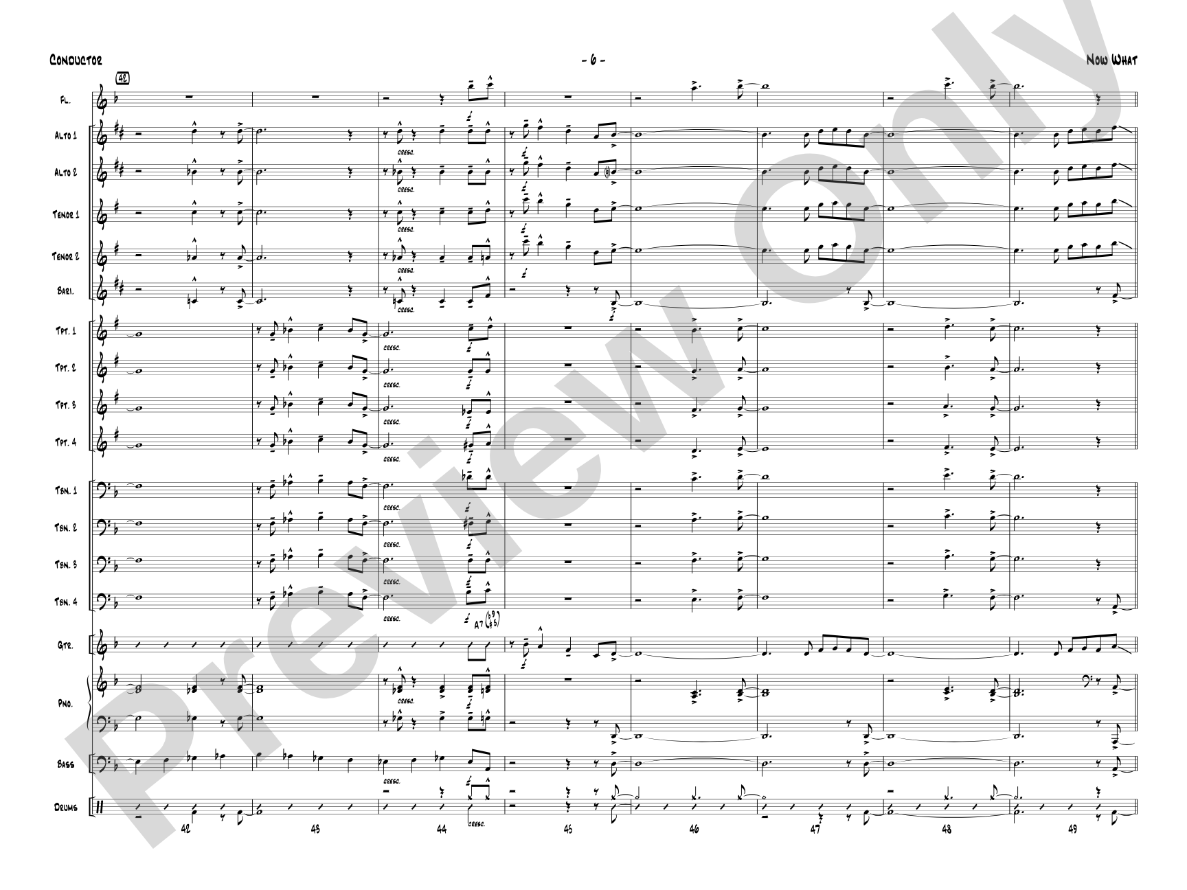 Now What: Jazz Ensemble Conductor Score & Parts