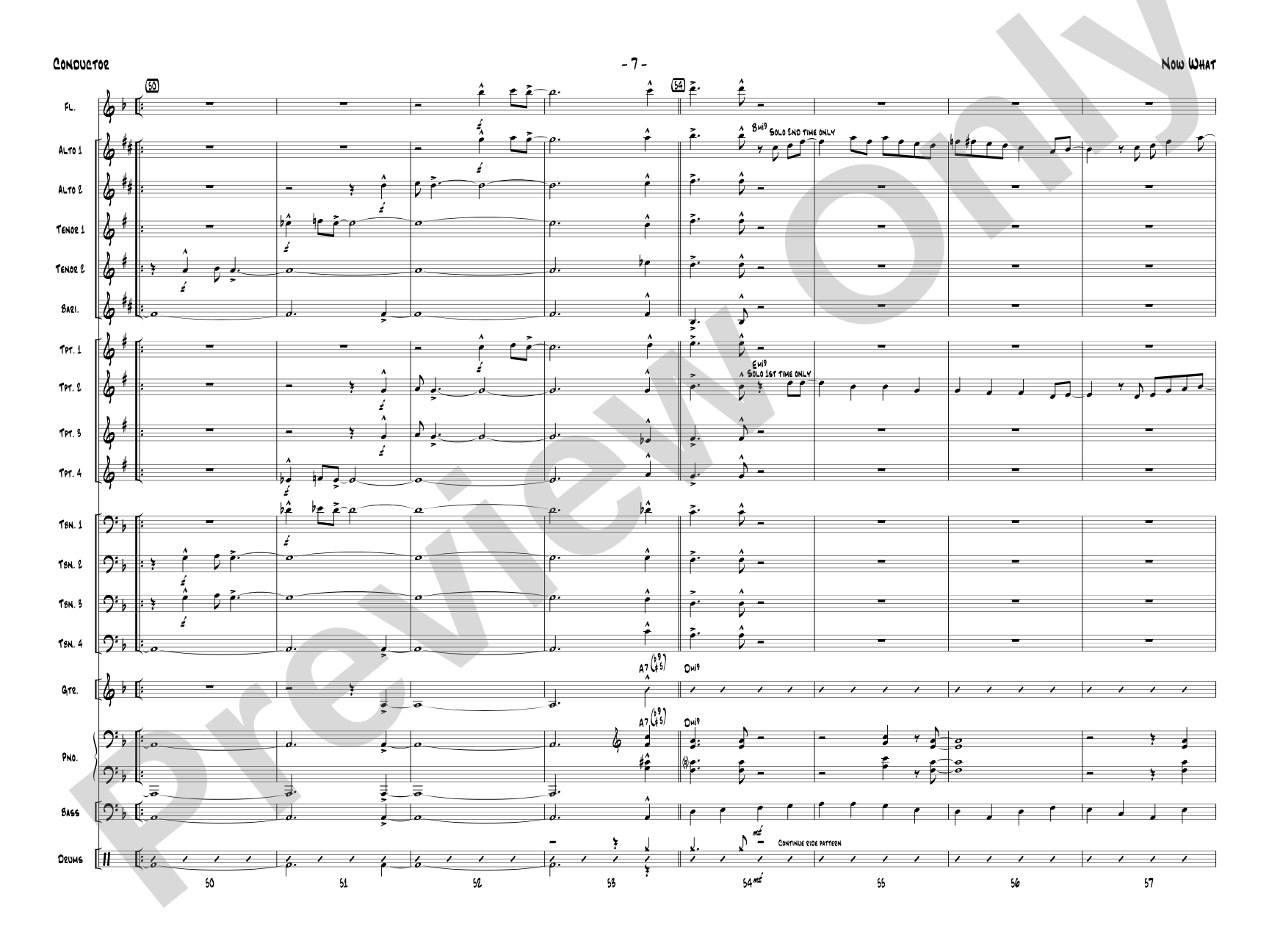 Now What: Jazz Ensemble Conductor Score & Parts