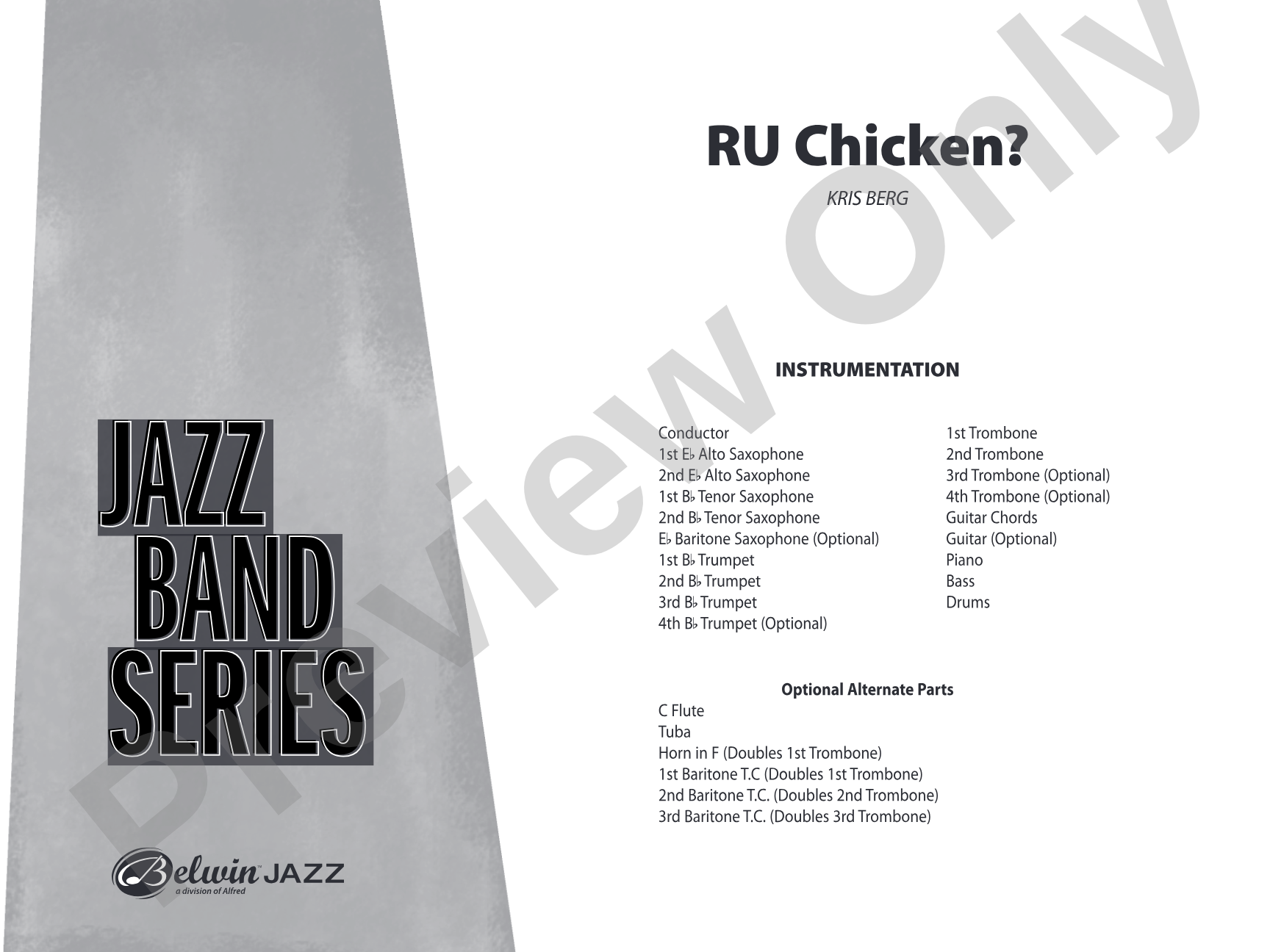 R U Chicken?: Jazz Ensemble Conductor Score & Parts