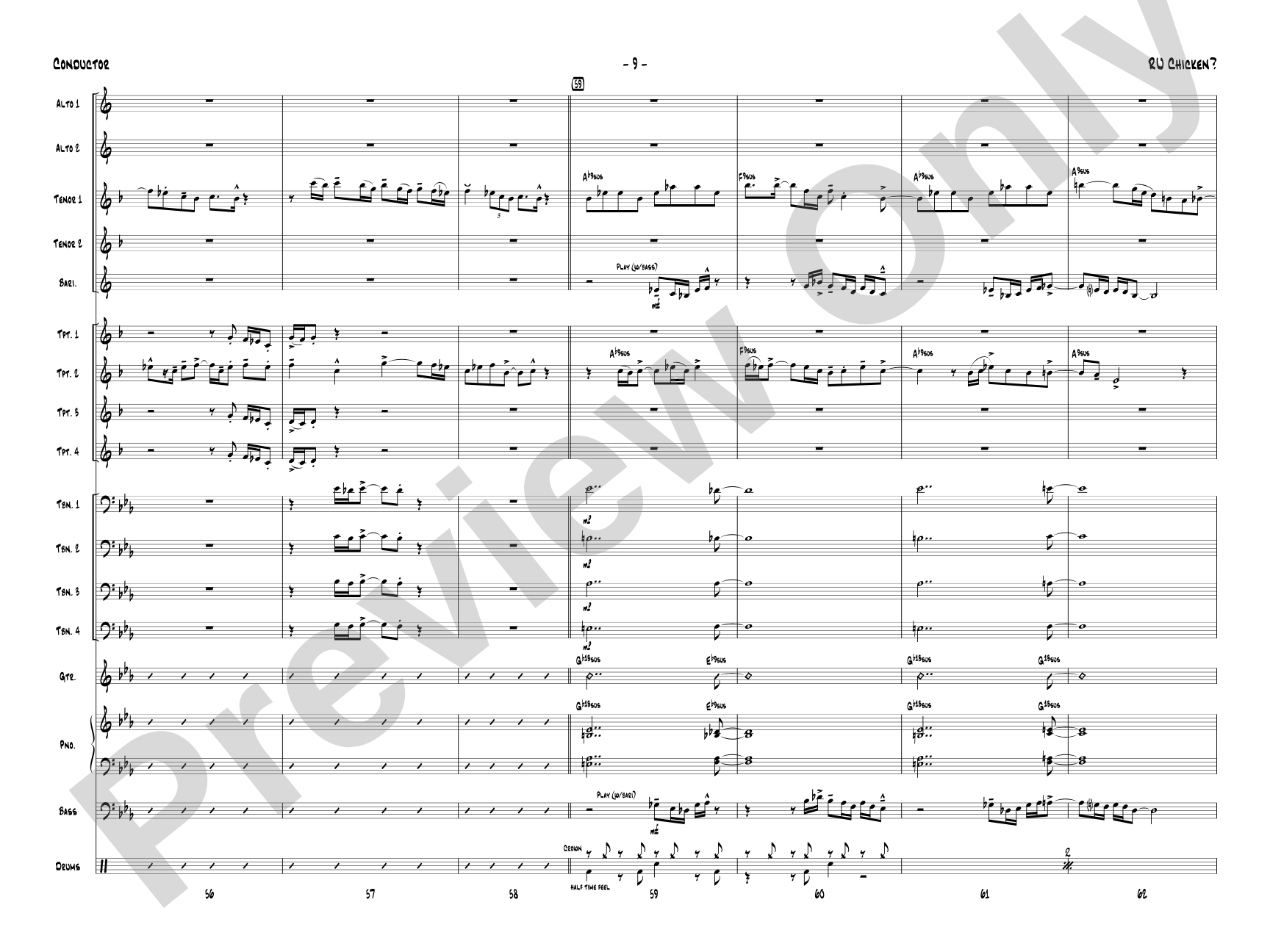 R U Chicken?: Jazz Ensemble Conductor Score & Parts