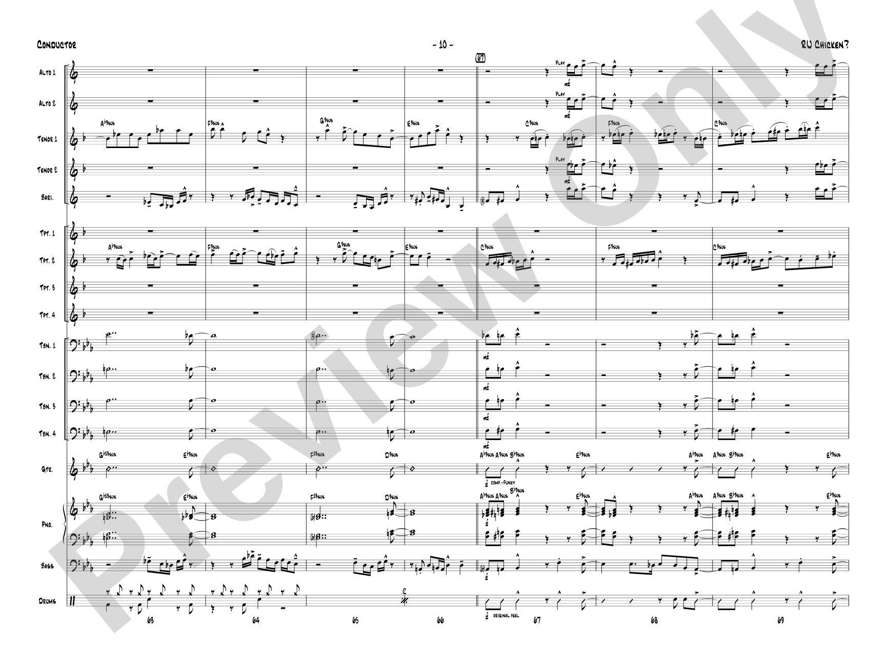 R U Chicken?: Jazz Ensemble Conductor Score & Parts