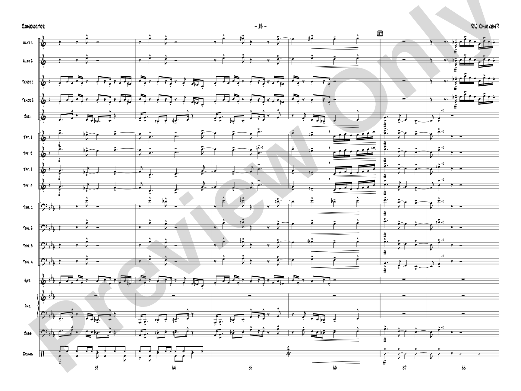 R U Chicken?: Jazz Ensemble Conductor Score & Parts