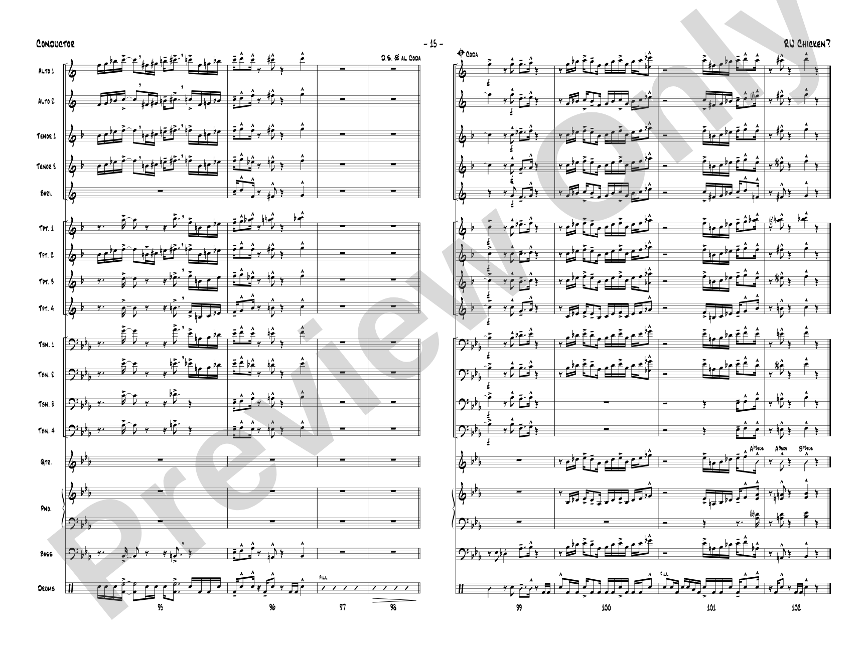 R U Chicken?: Jazz Ensemble Conductor Score & Parts
