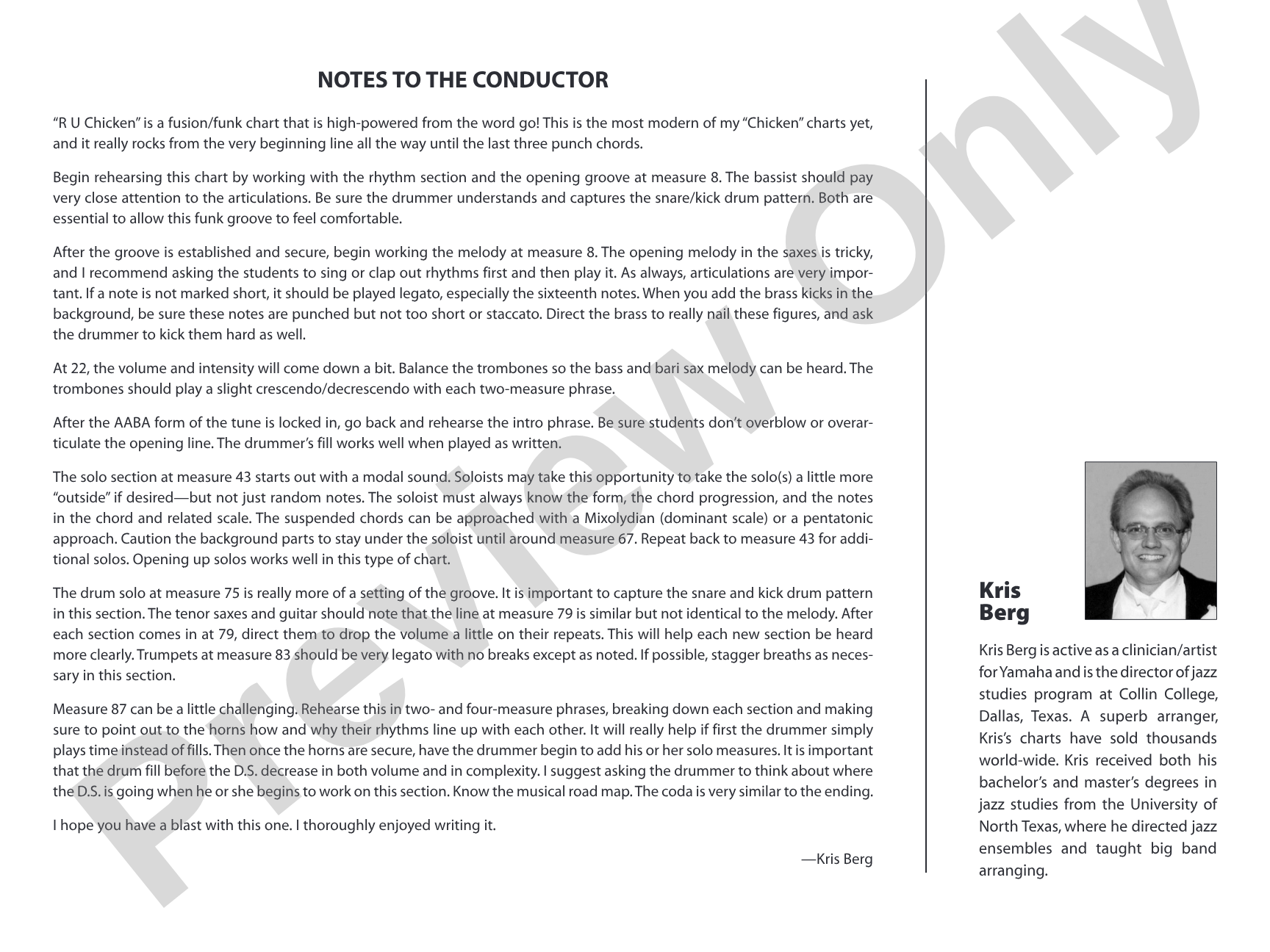 R U Chicken?: Jazz Ensemble Conductor Score & Parts