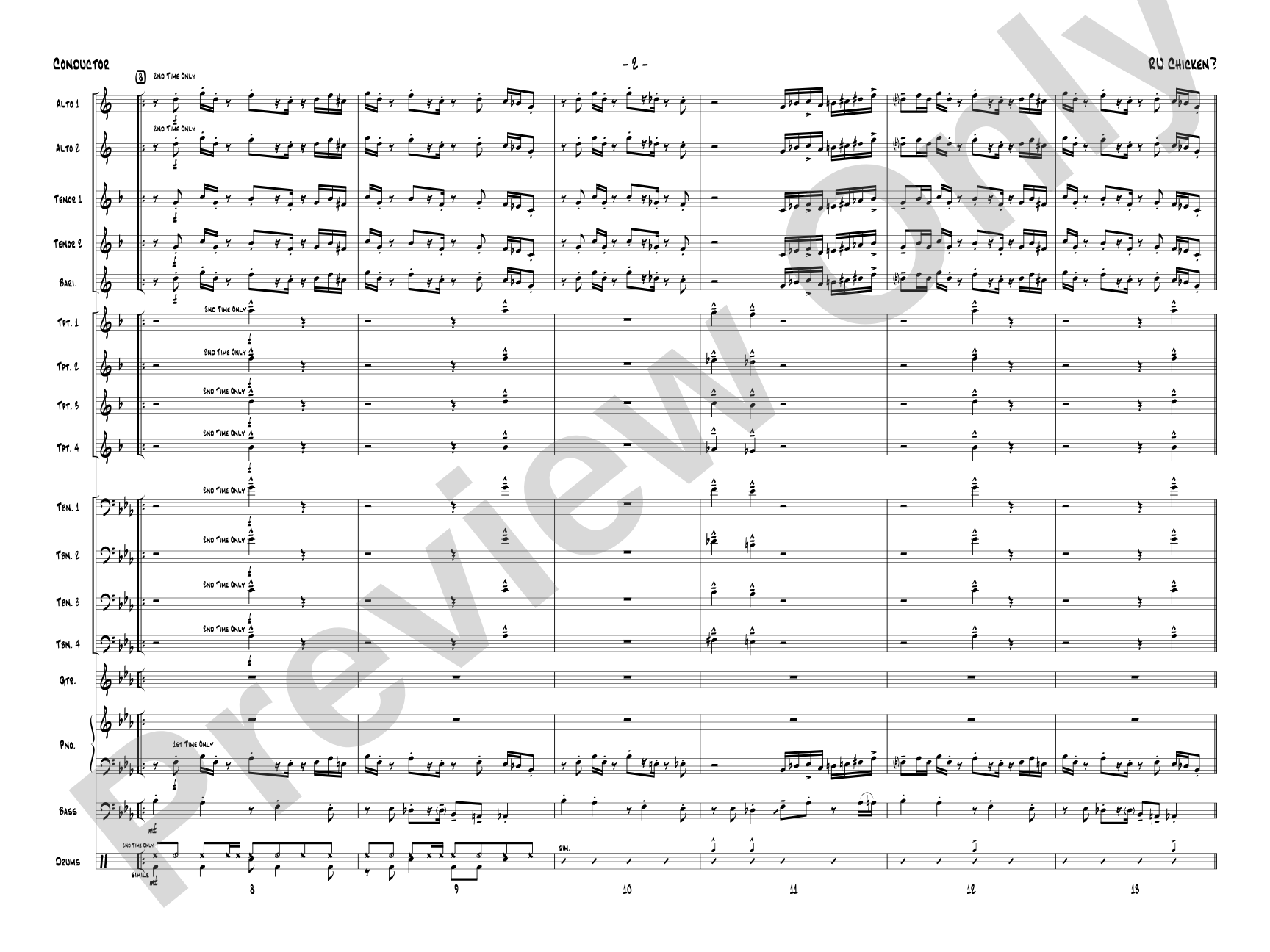 R U Chicken?: Jazz Ensemble Conductor Score & Parts