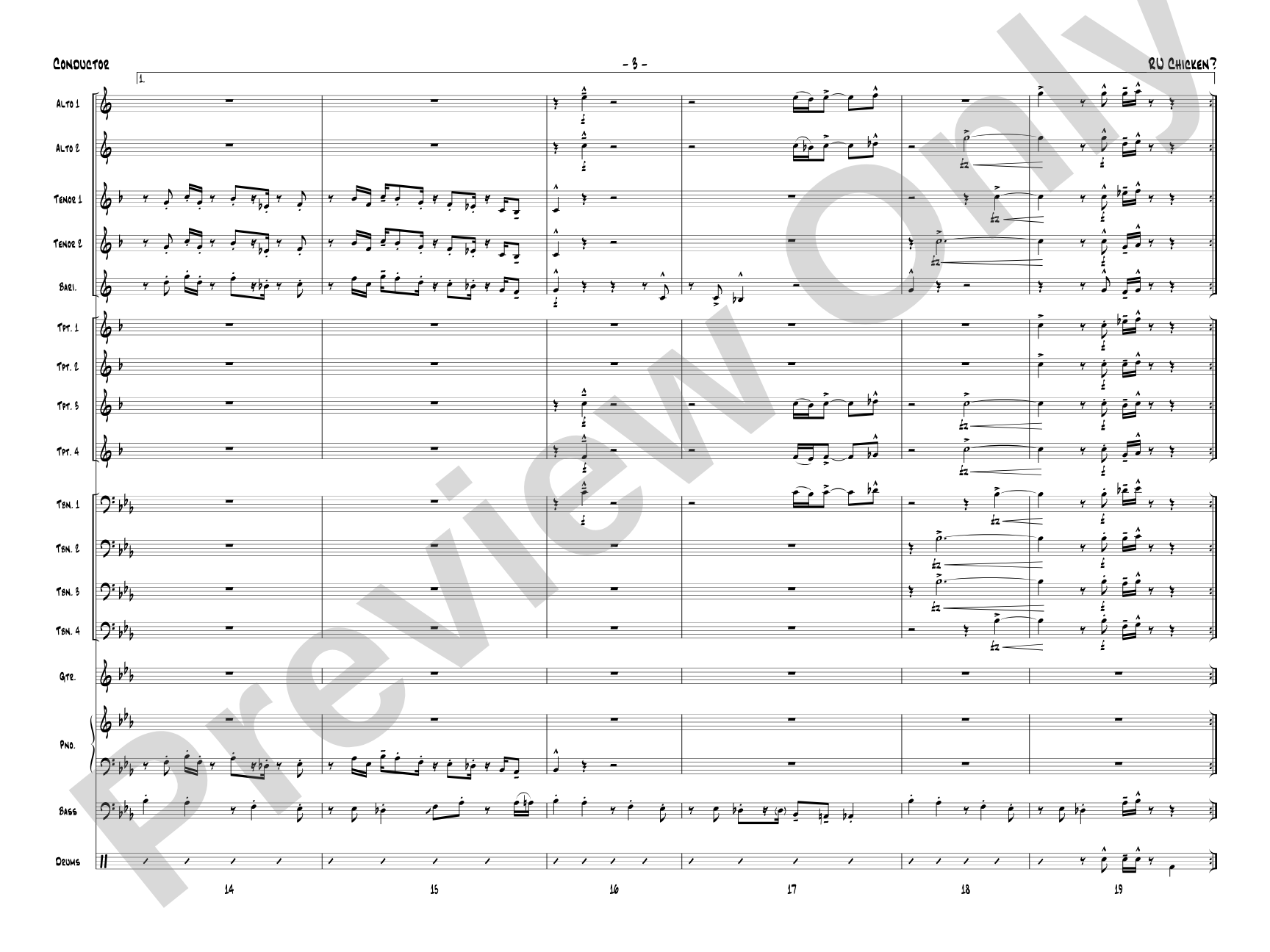 R U Chicken?: Jazz Ensemble Conductor Score & Parts