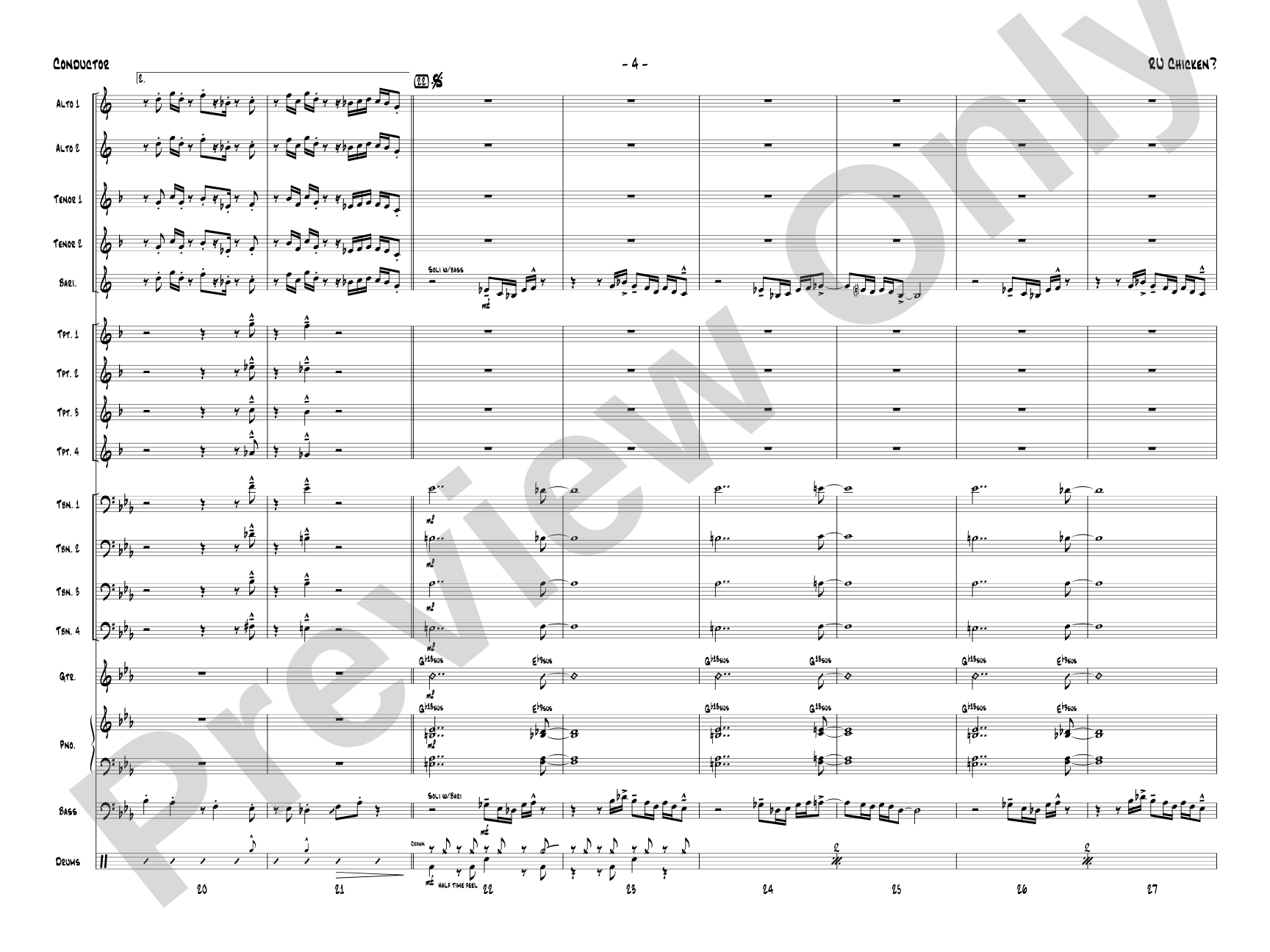 R U Chicken?: Jazz Ensemble Conductor Score & Parts