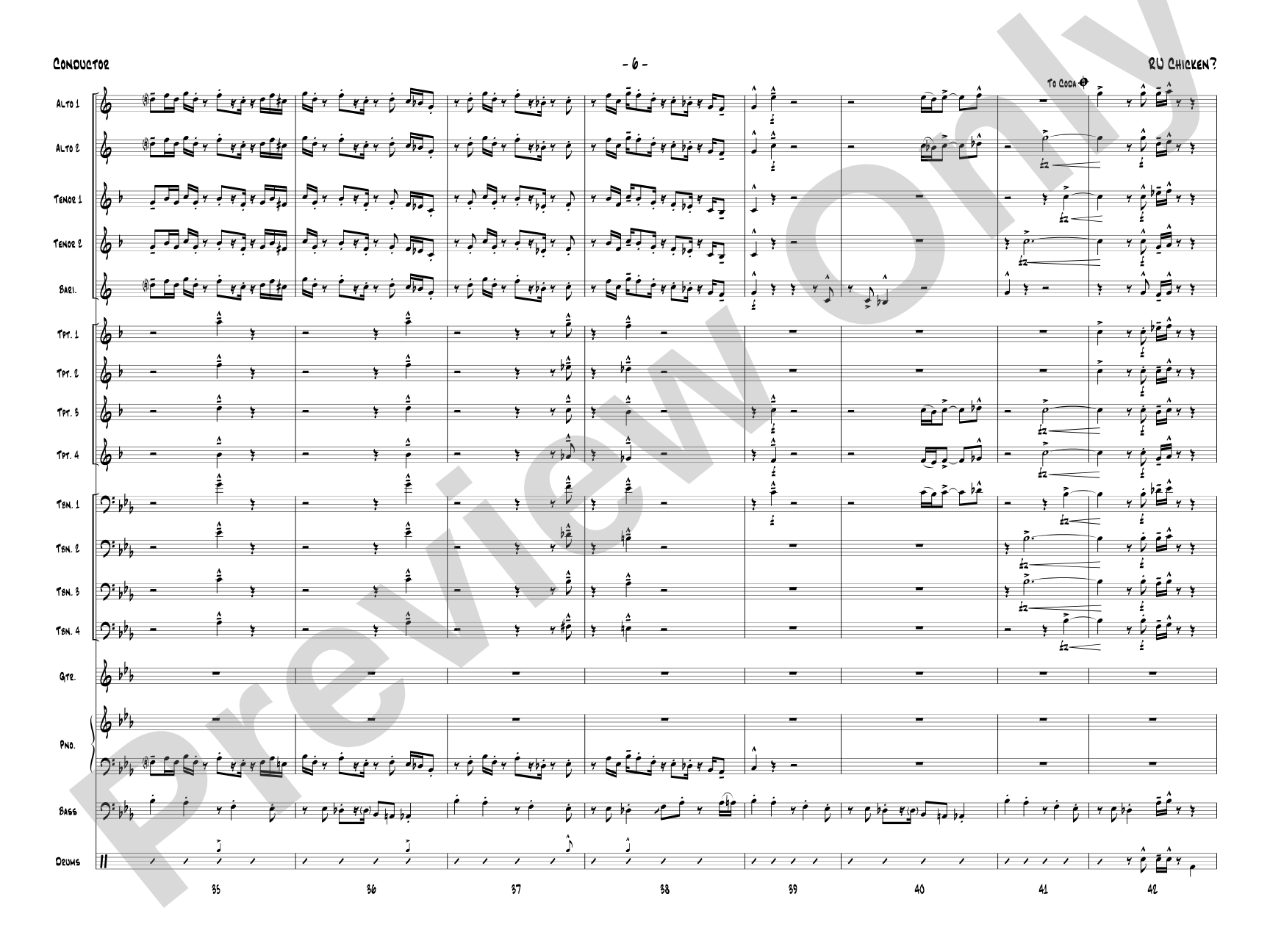 R U Chicken?: Jazz Ensemble Conductor Score & Parts