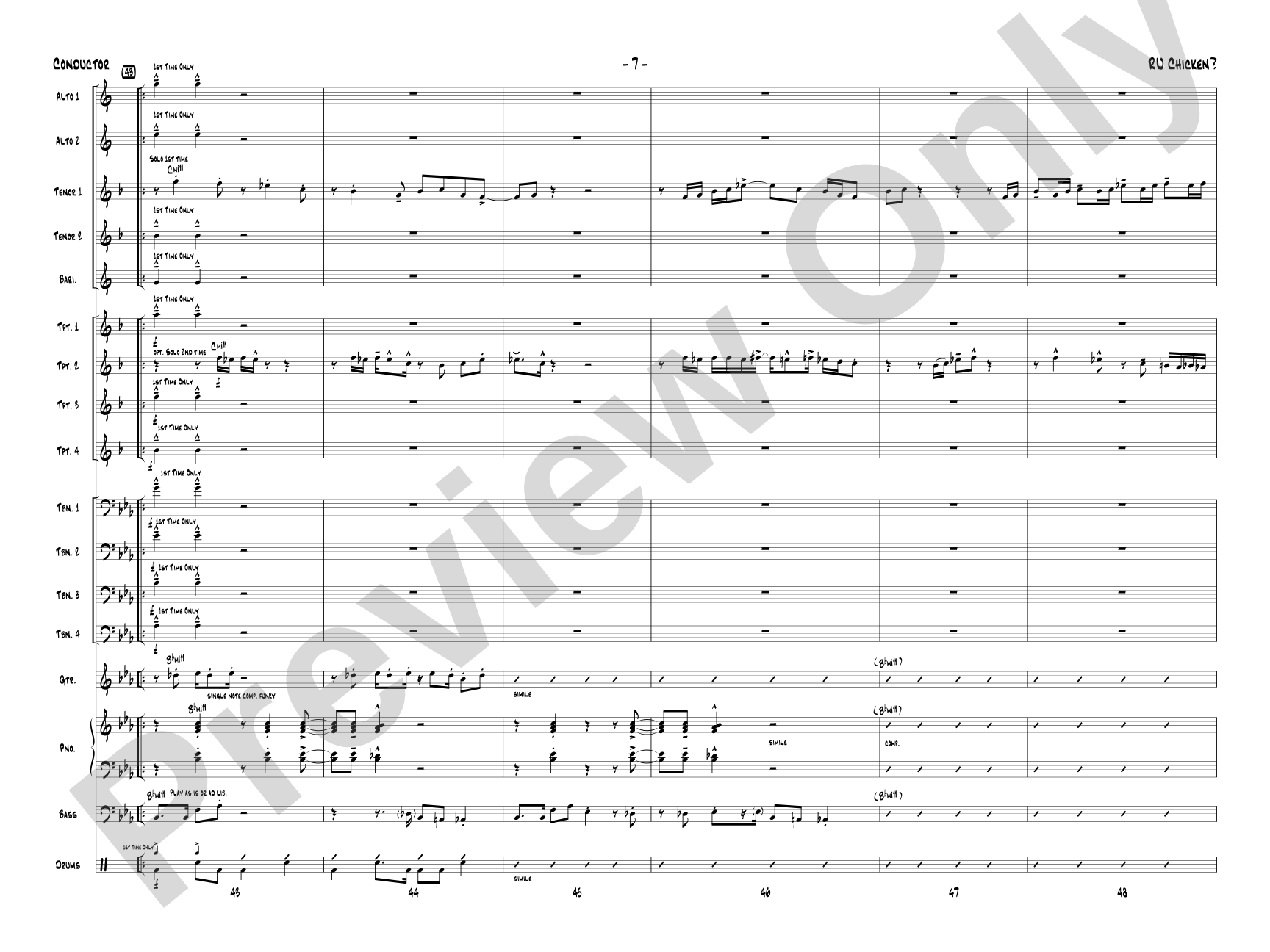 R U Chicken?: Jazz Ensemble Conductor Score & Parts