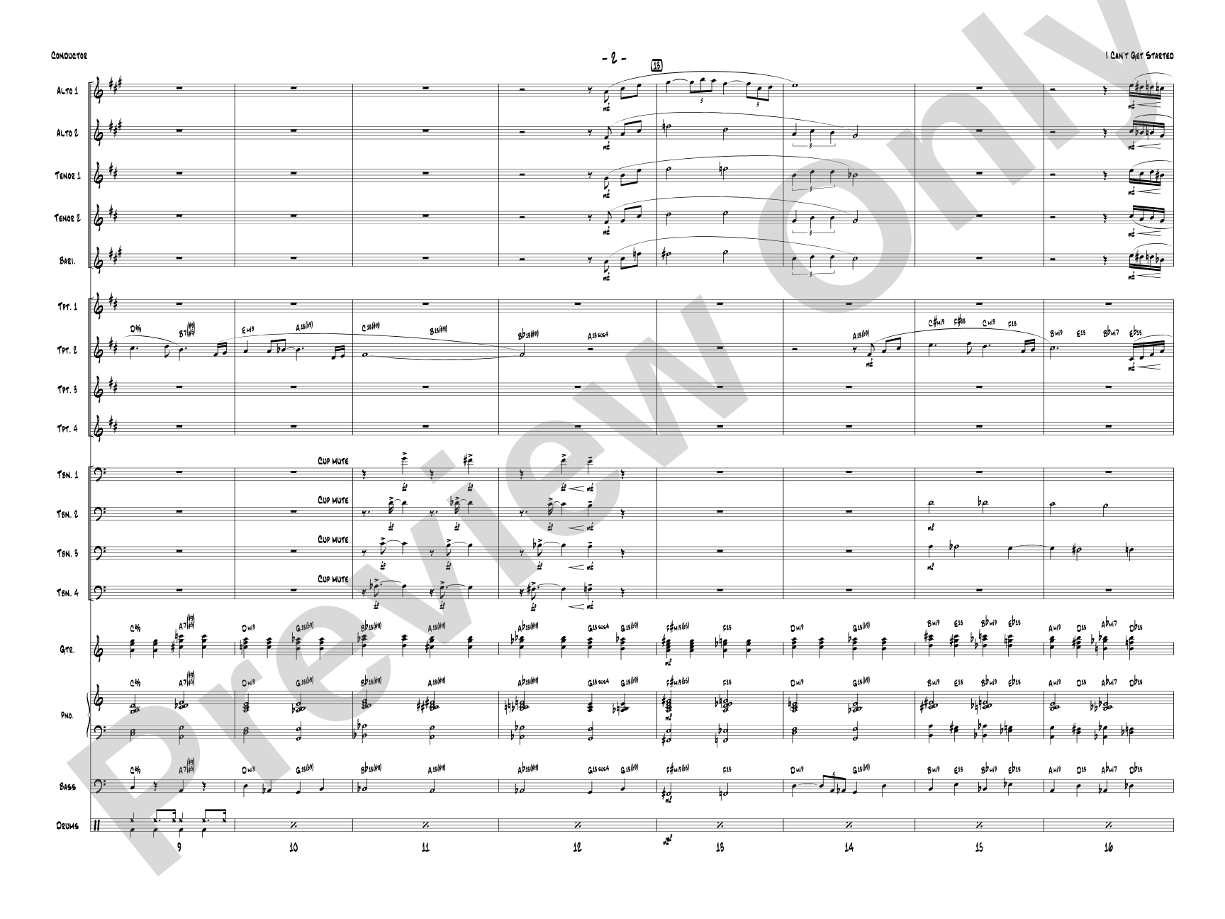 I Can't Get Started: Jazz Ensemble Conductor Score & Parts