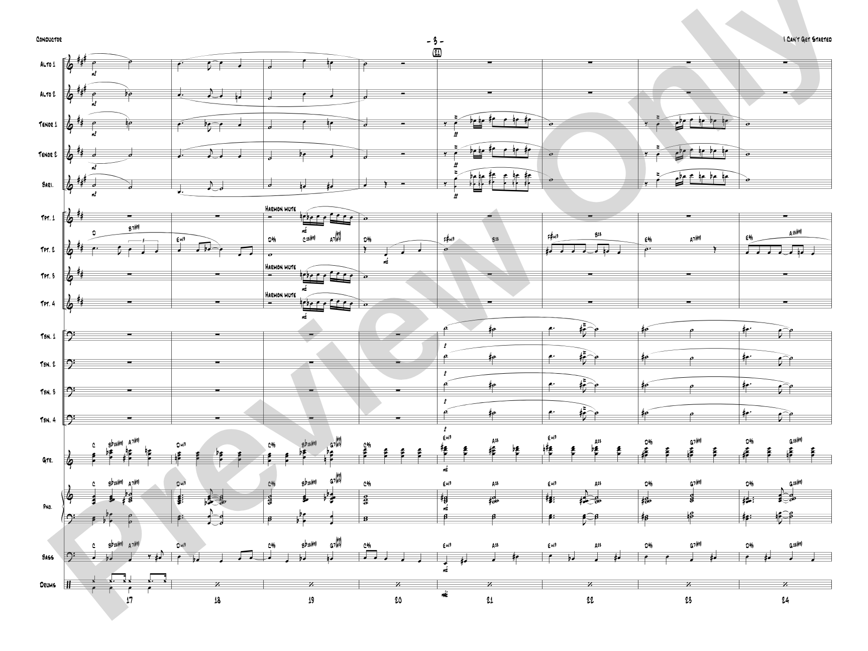 I Can't Get Started: Jazz Ensemble Conductor Score & Parts