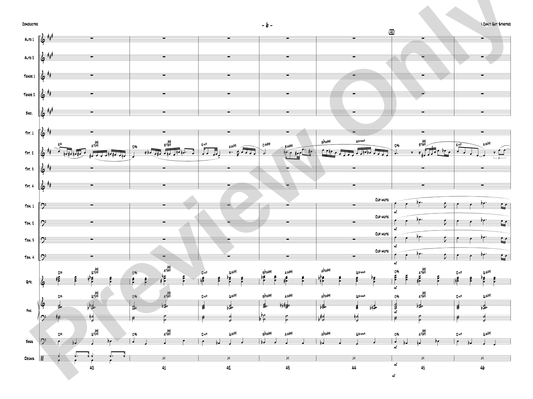 I Can't Get Started: Jazz Ensemble Conductor Score & Parts