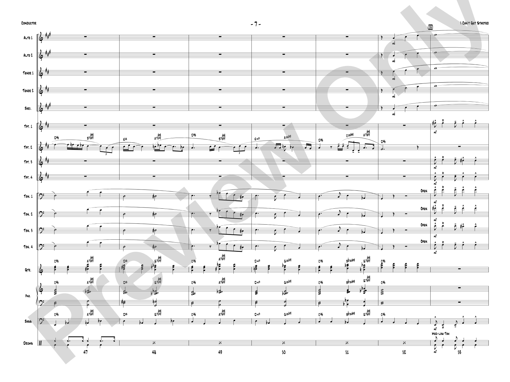 I Can't Get Started: Jazz Ensemble Conductor Score & Parts