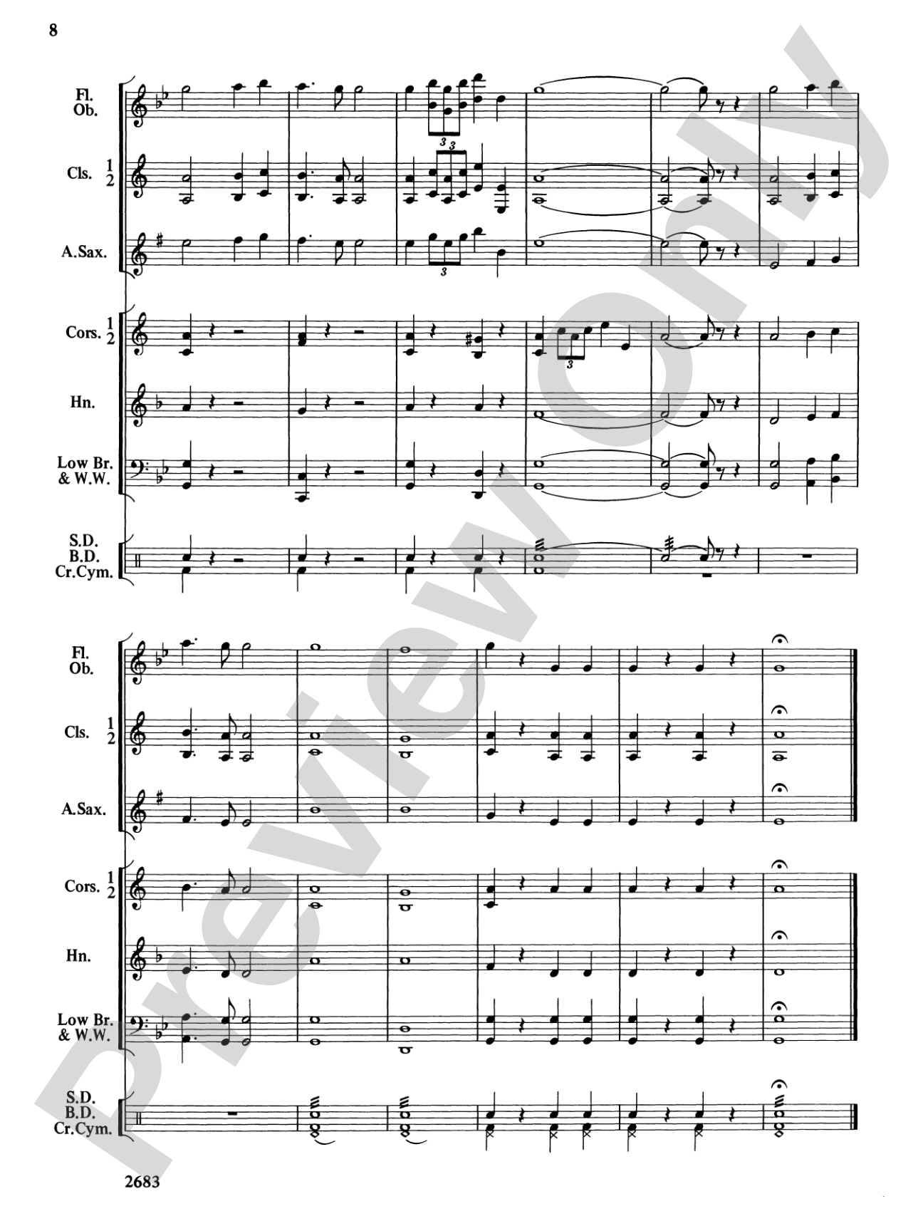 Largo and Finale from the New World Symphony: Concert Band Conductor Score & Parts