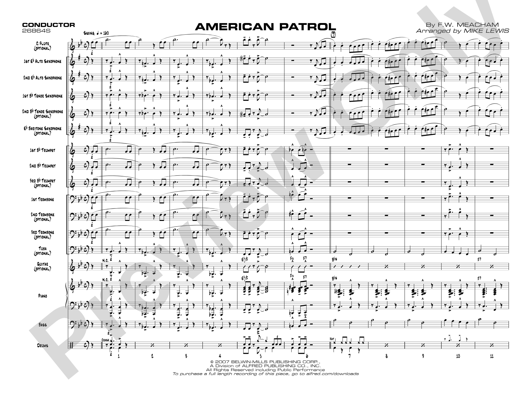 American Patrol: Jazz Ensemble Conductor Score & Parts