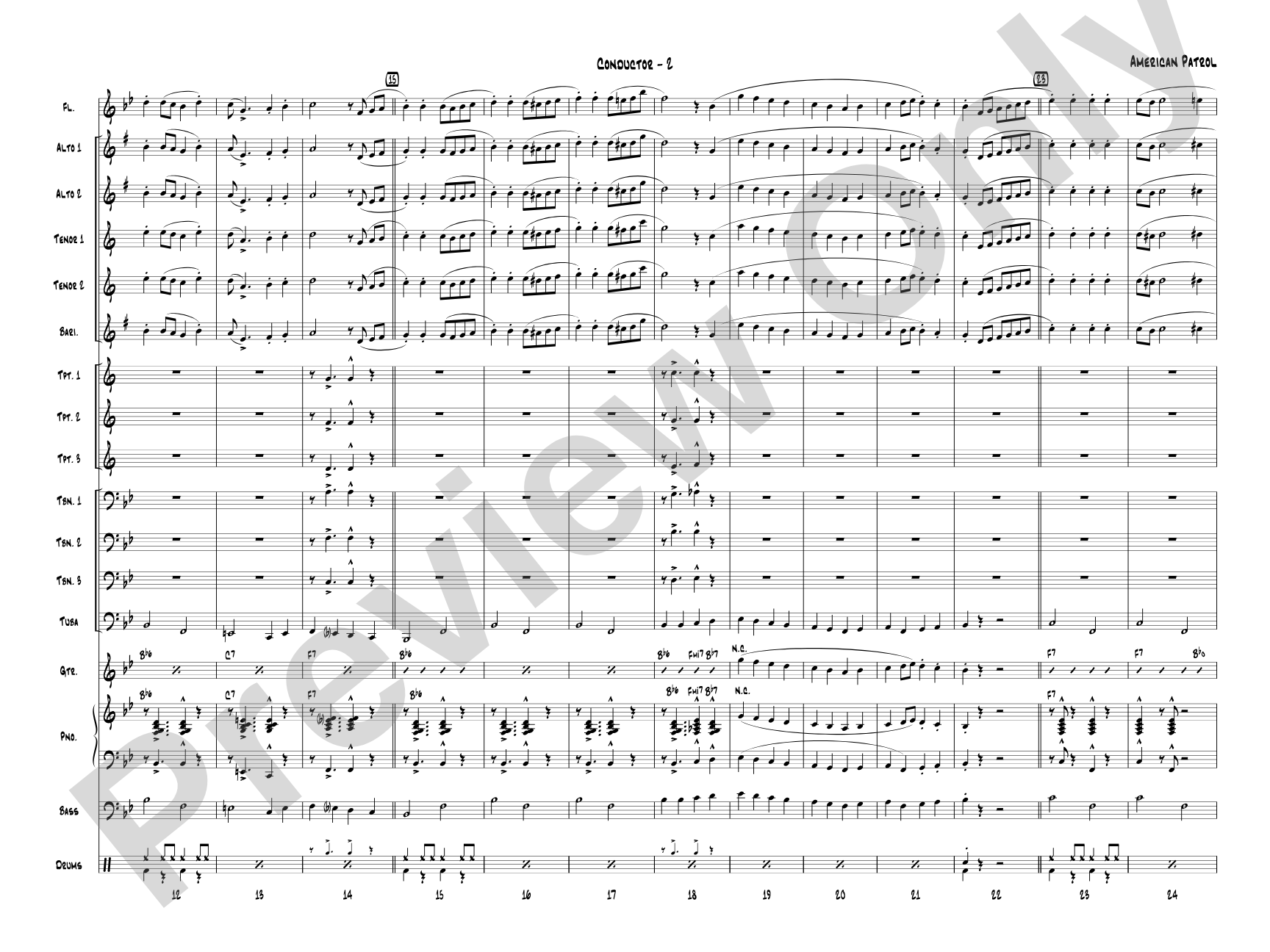 American Patrol: Jazz Ensemble Conductor Score & Parts