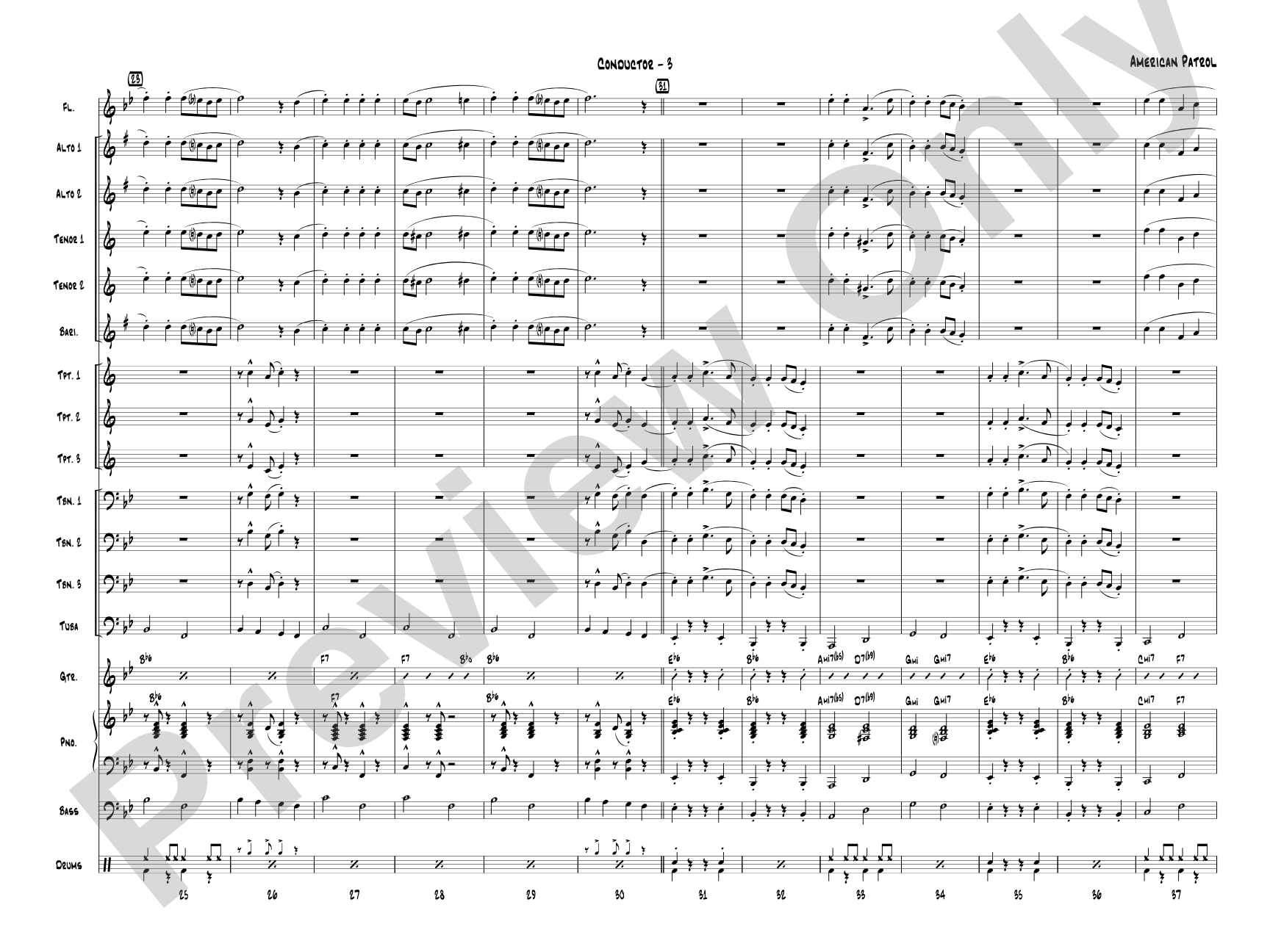American Patrol: Jazz Ensemble Conductor Score & Parts